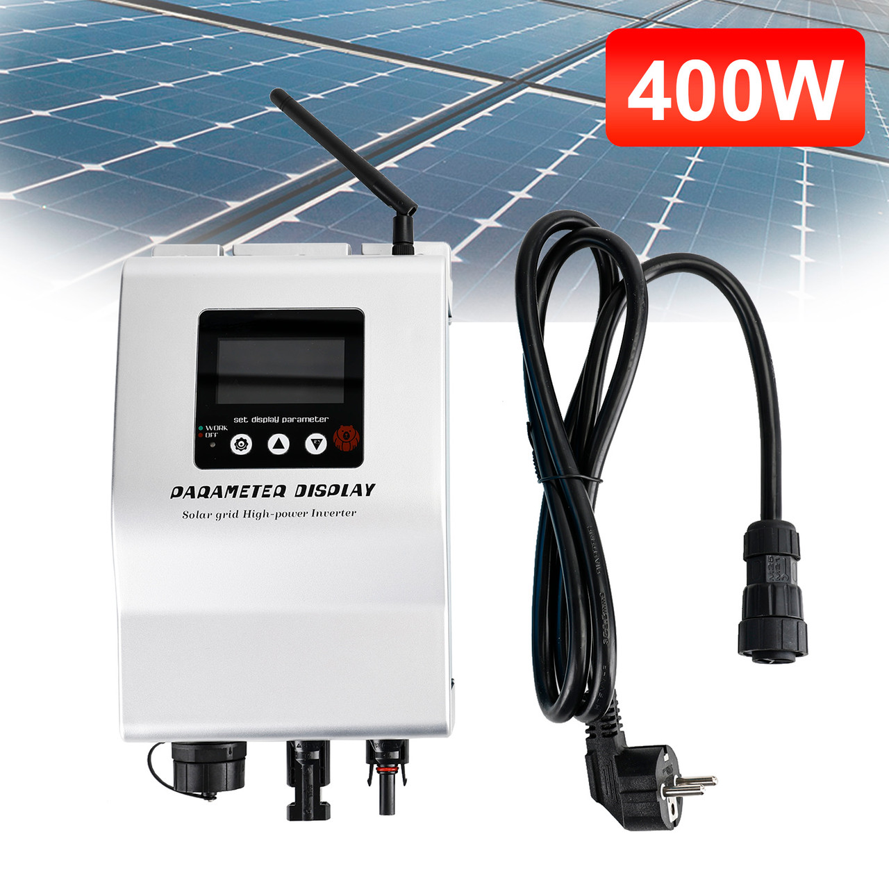 400W/120Vac IP60 Waterproof WiFi Solar Inverter Grid Tie MPPT Micro Inverter