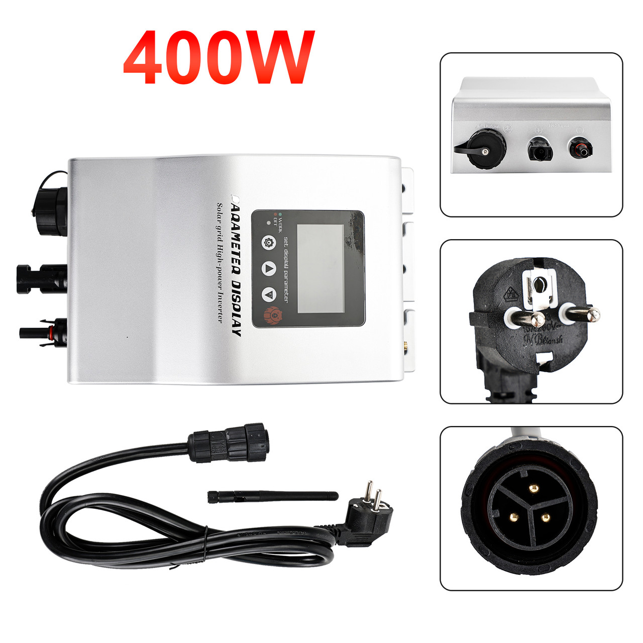 400W/120Vac IP60 Waterproof WiFi Solar Inverter Grid Tie MPPT Micro Inverter