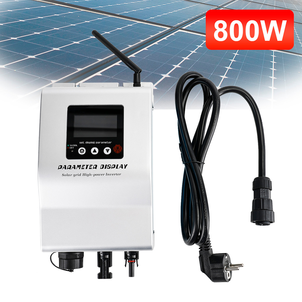 800W/220Vac IP60 Waterproof WiFi Solar Inverter Grid Tie MPPT Micro Inverter