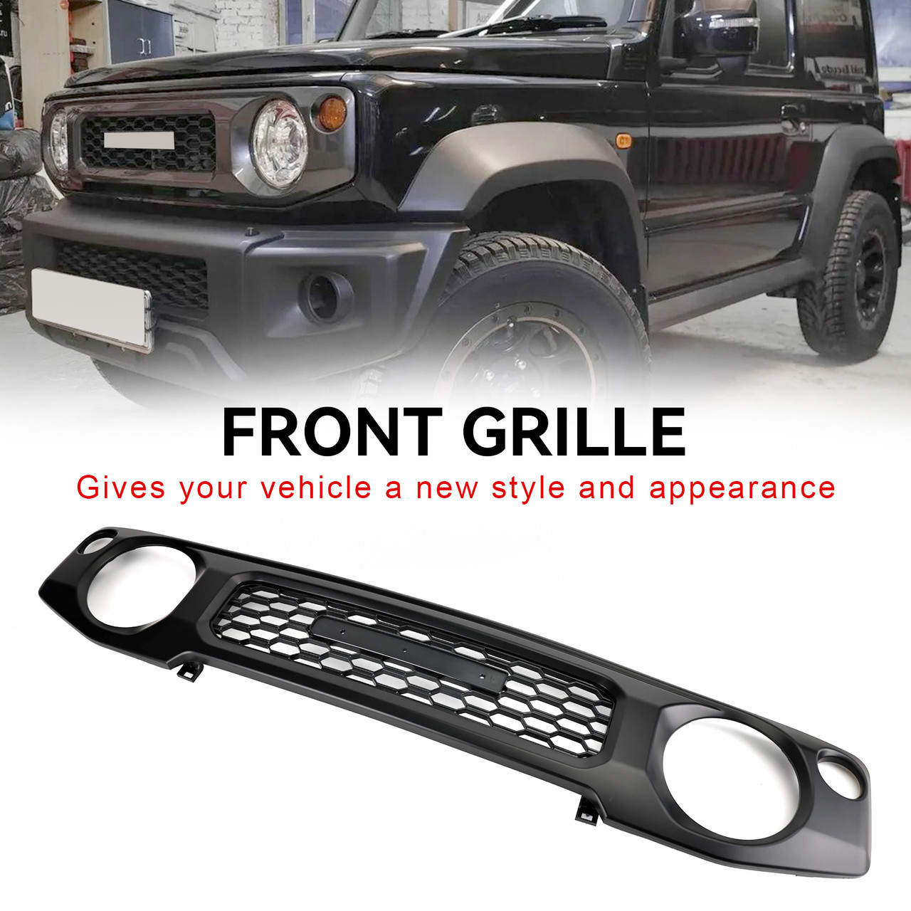 2019-2023 Suzuki Jimny JB74 Honeycomb Front Bumper Grill Grille Black