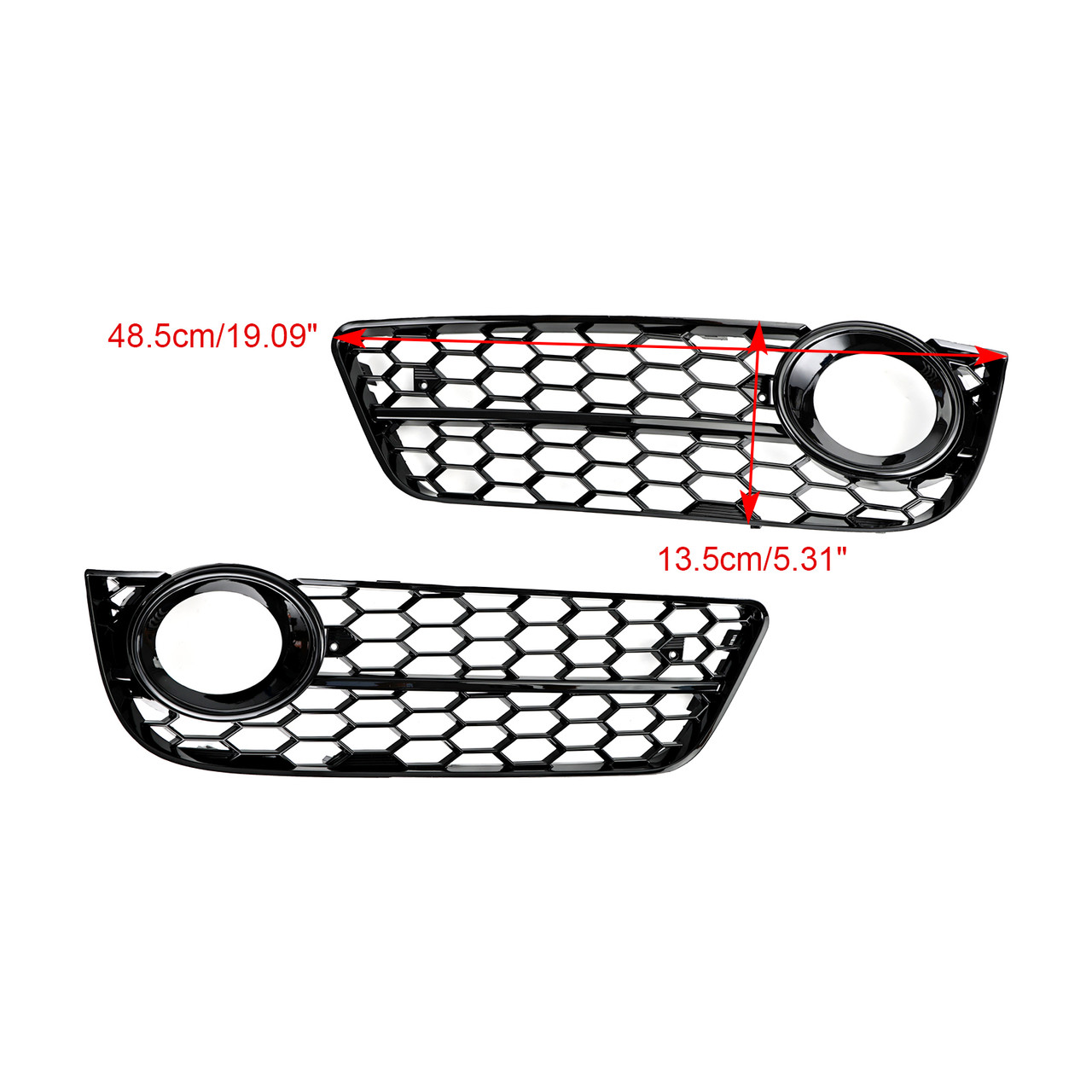 Pair Honeycomb Front Fog Lamp Cover Grille Grill Fit Audi A5 2007-2011