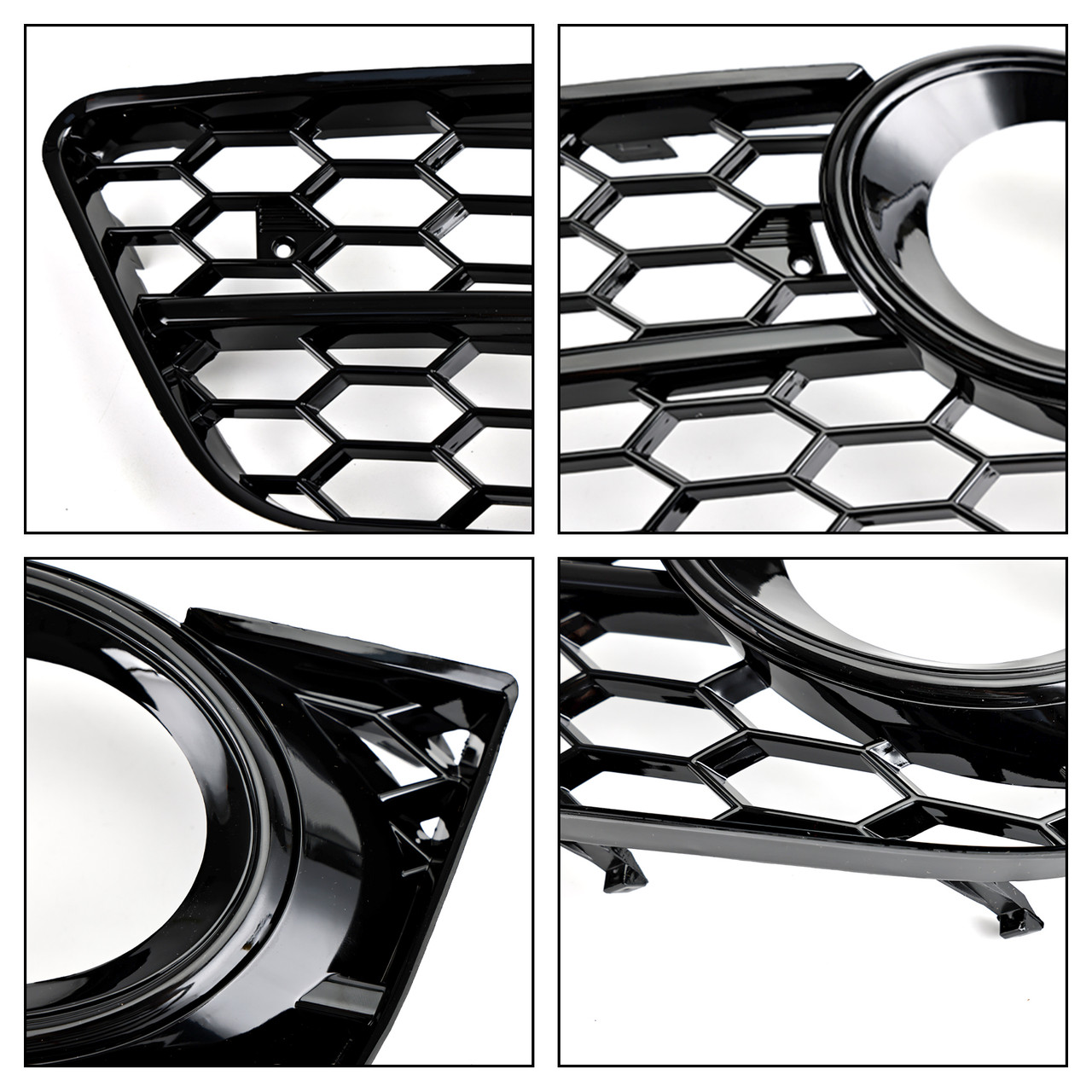 Pair Honeycomb Front Fog Lamp Cover Grille Grill Fit Audi A5 2007-2011