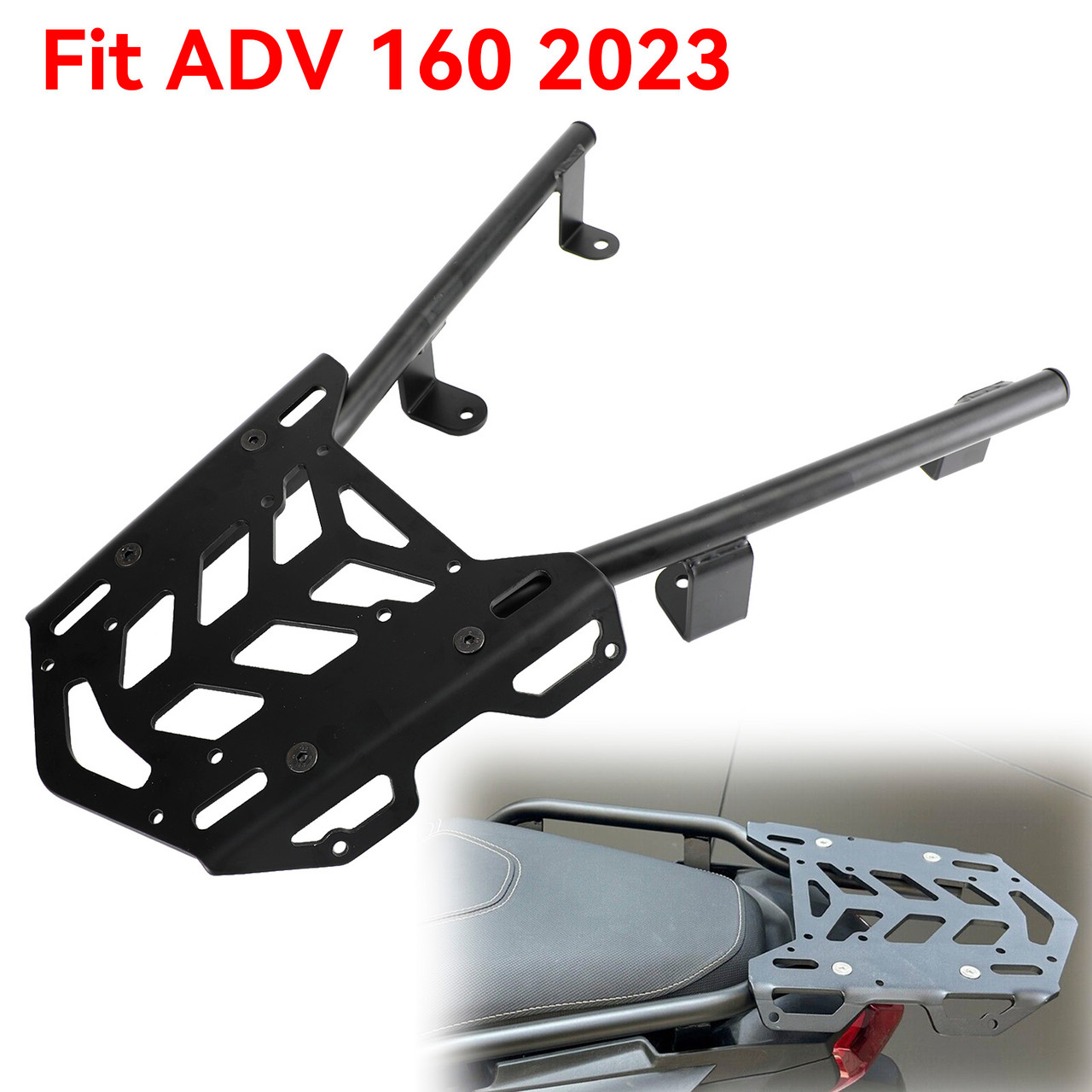 Tube Rear Rack Cargo Holder - Black For Honda ADV 160 ADV160 ADV-160 2023-2024
