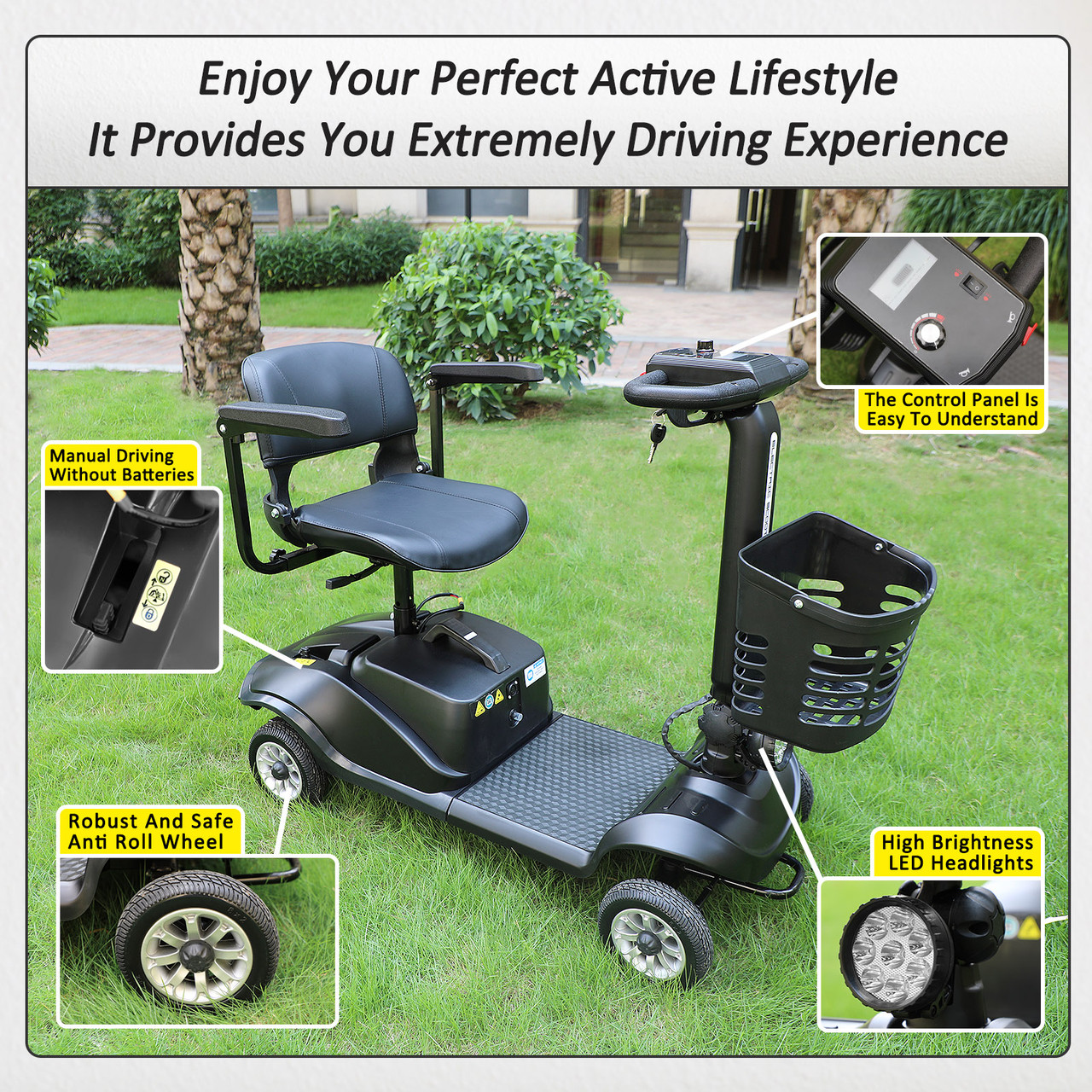 Seniors Electric Mobility Scooter Electric Powered Wheelchair B