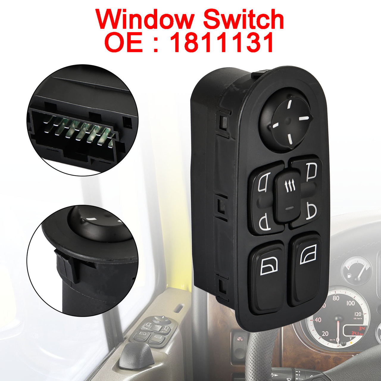 Electric Master Power Window Switch for DAF CF/XF Series 1811131 24V