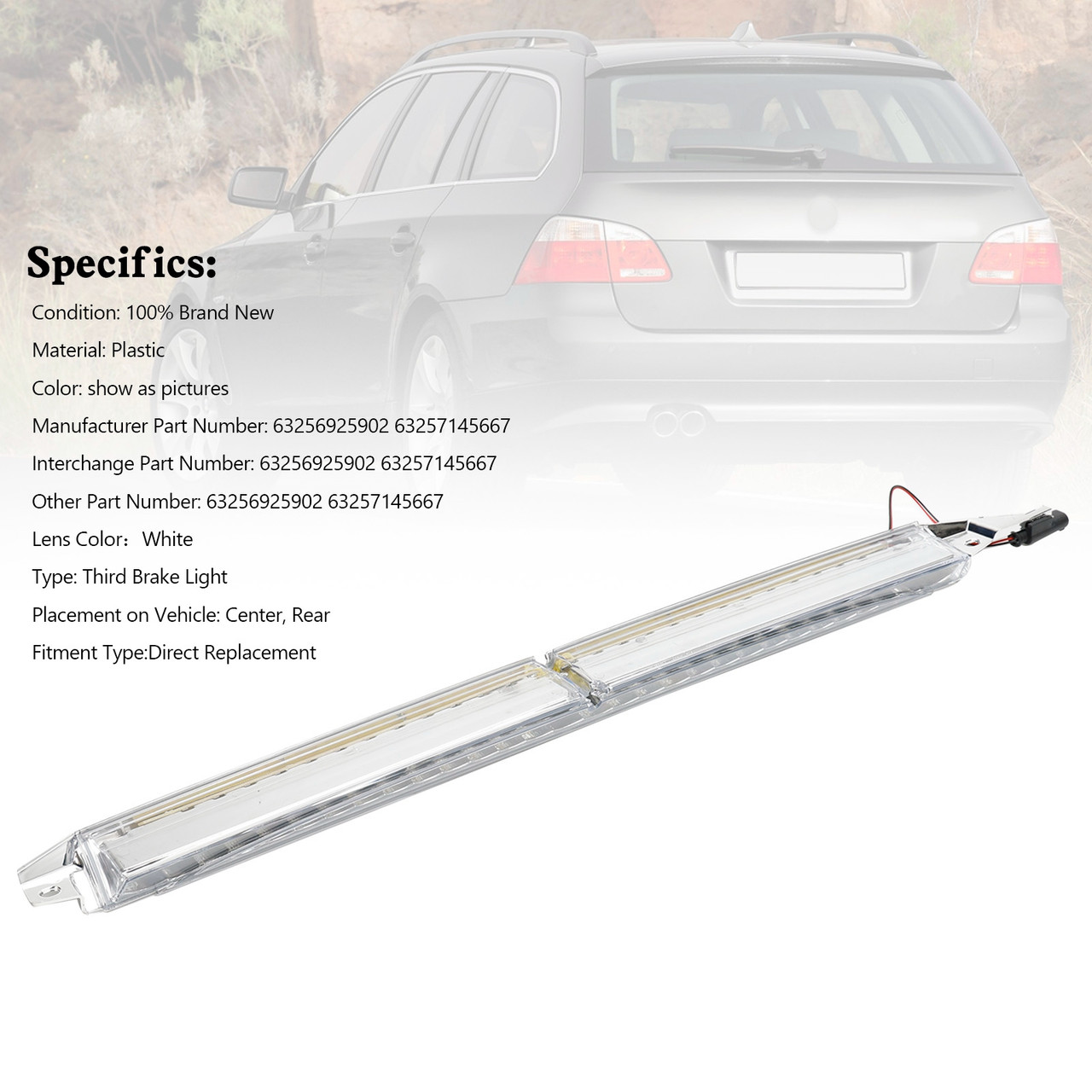 Third Brake Light 63256925902 White For BMW 5 Series E60 E61