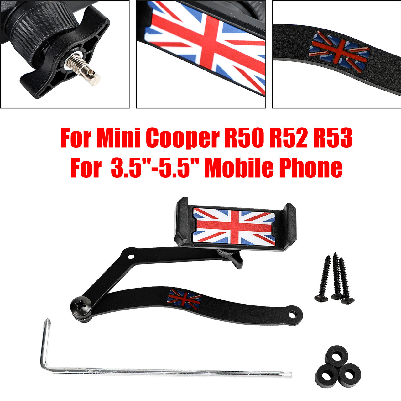 360¡ãRotation Car Mobile Phone Holder Mount for Mini Cooper R50 R52 R53 Red
