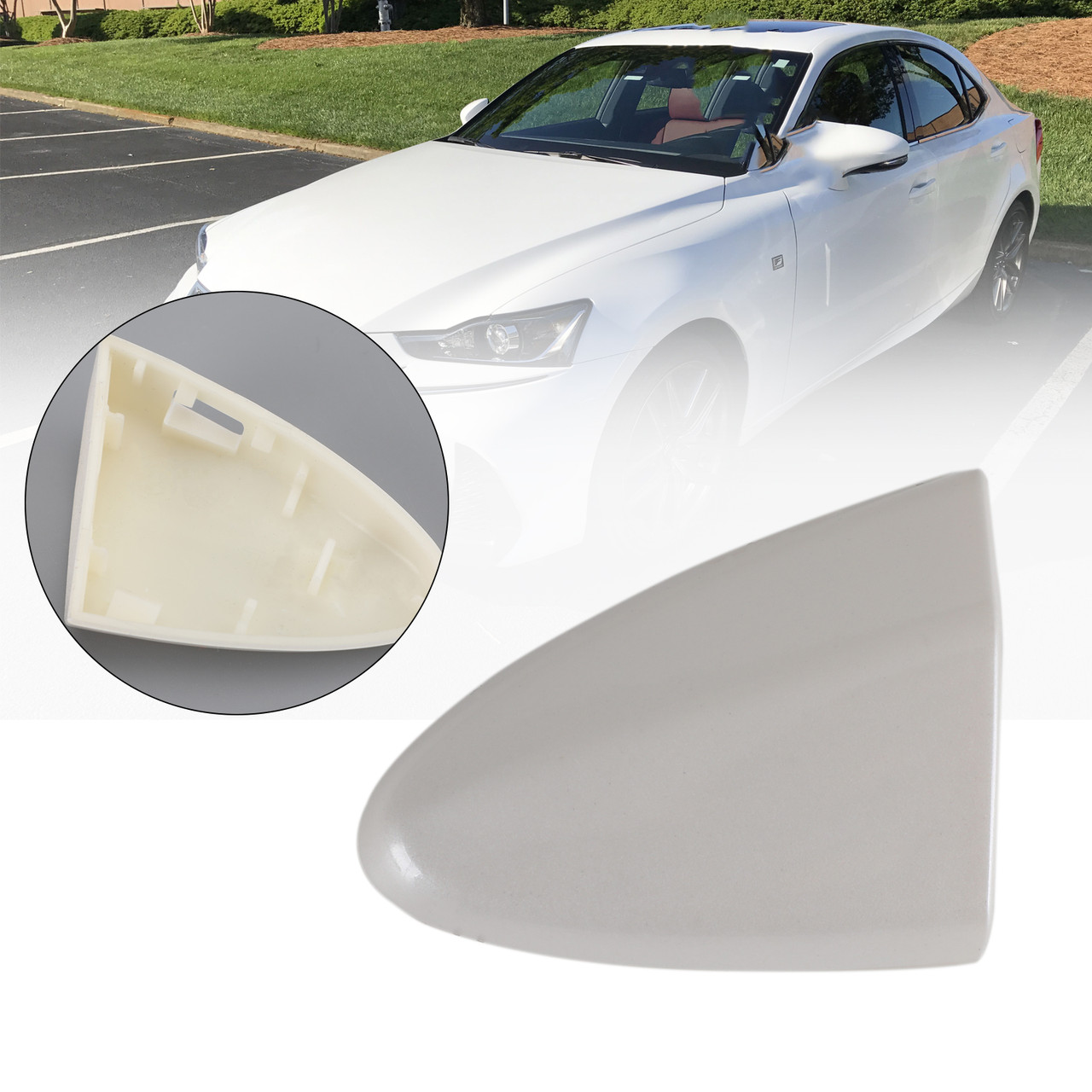 White Front Left Ouside Door Handle Key Cover Cap 69218-53021 For Lexus IS250