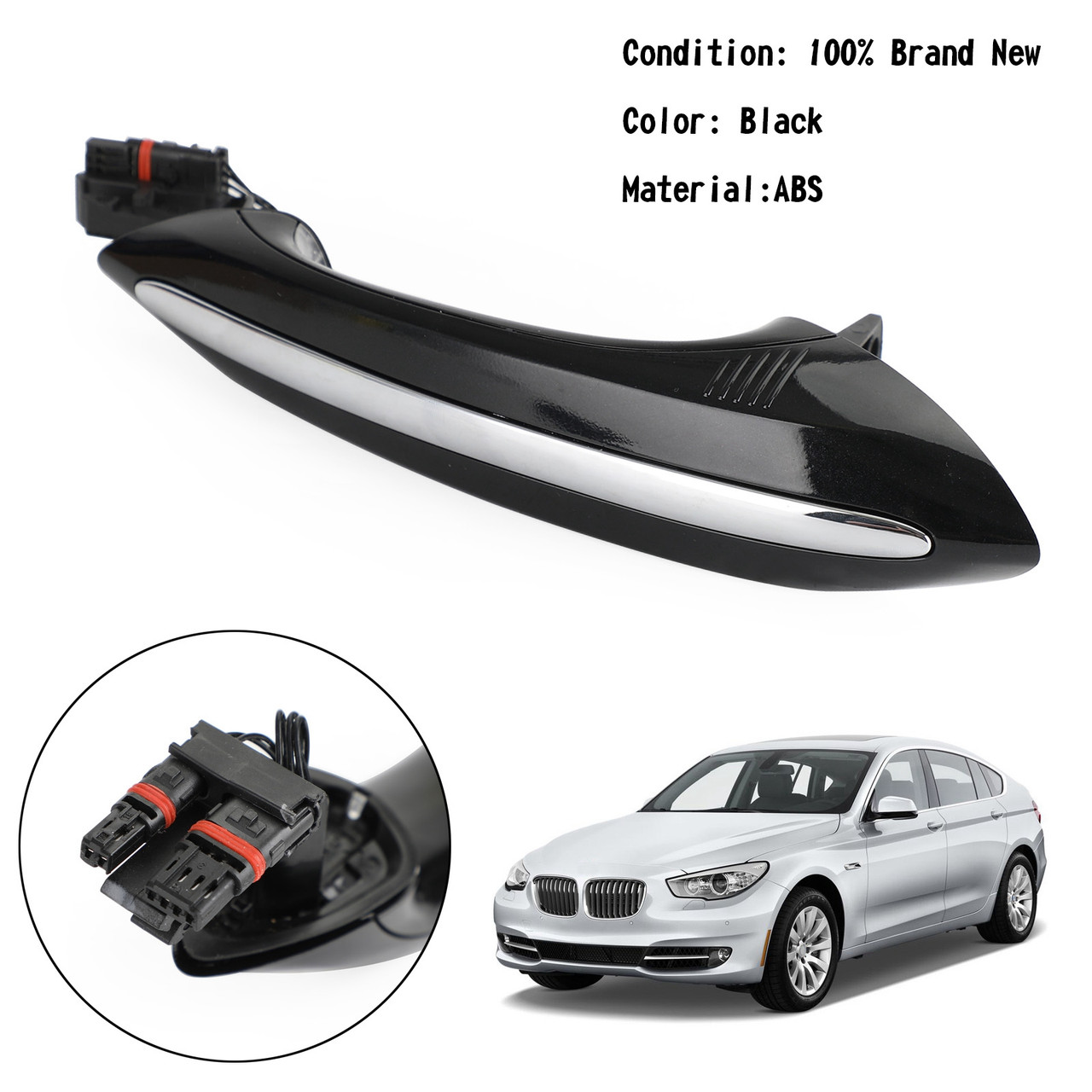 Black Exterior Rear Left Door Handle 51217231933 For BMW F10 F01