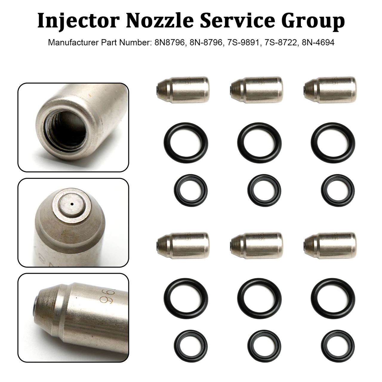 6PCS Injectors Nozzle Service Group 8N8796 Fit Caterpillar 3304 3306 D330C D333C