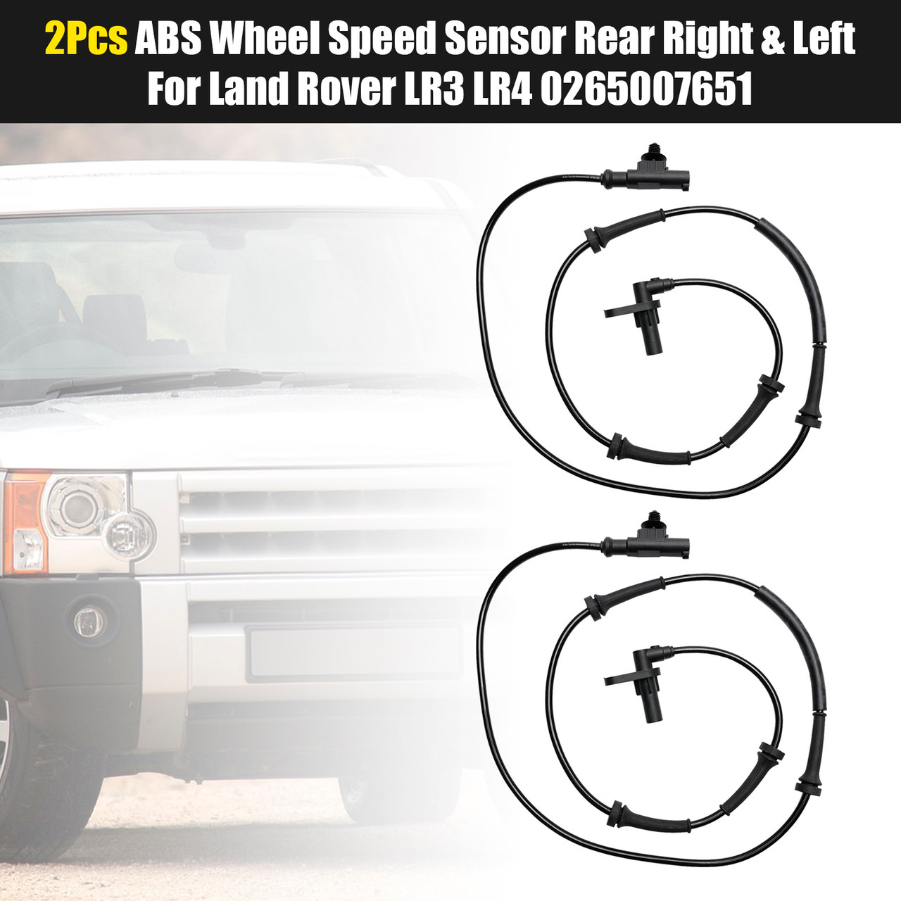 2Pcs ABS Wheel Speed Sensor Rear Right & Left For Land Rover LR3 LR4 0265007651