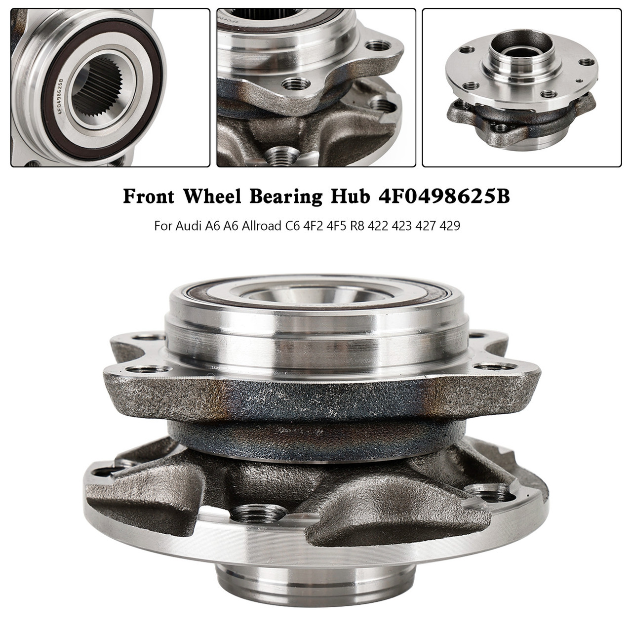 Front Wheel Bearing Hub 4F0498625B For Audi A6 A6 Allroad C6 4F2