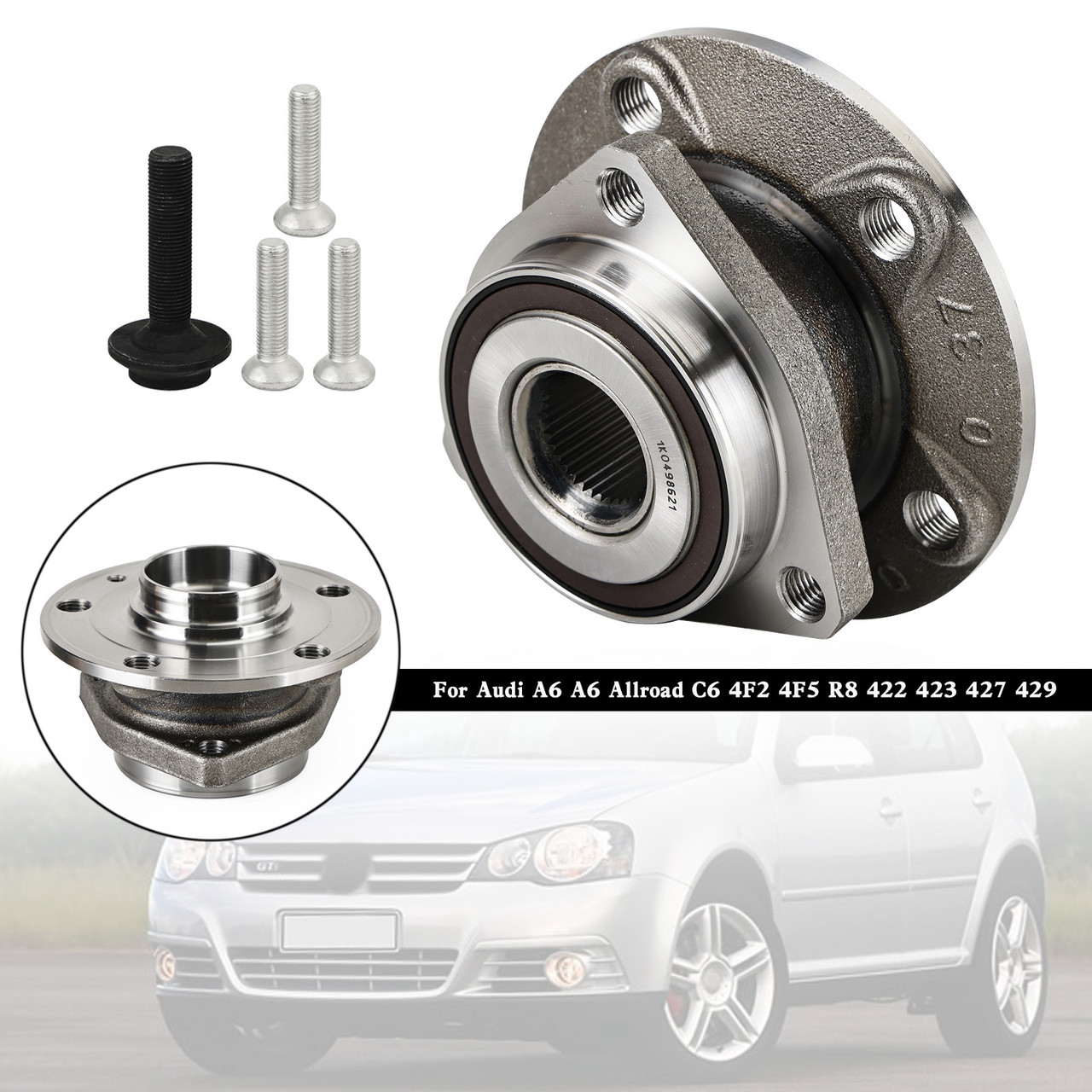 Front Wheel Bearing Hub w/3 Holes 1K0498621 For Audi A3 VW Caddy MK3 Golf 5/6/7