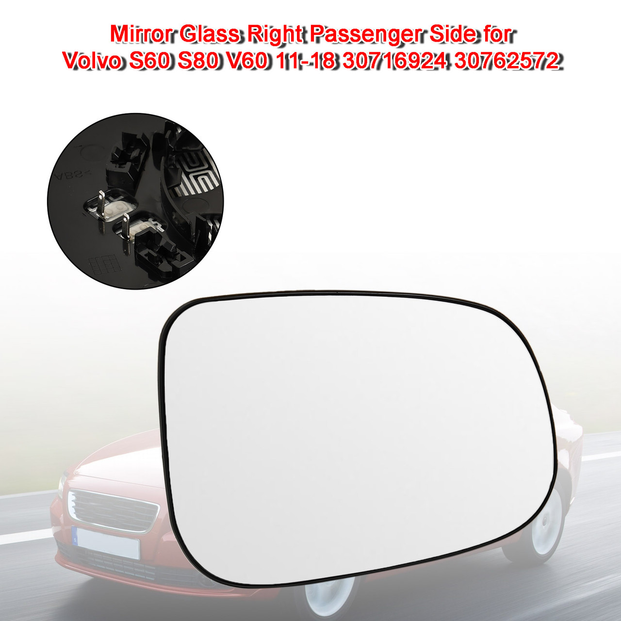 Mirror Glass Right Passenger Side for Volvo S60 S80 V60 11-18 30716924 30762572