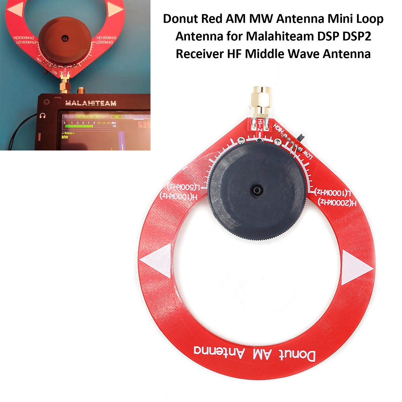 Donut Red AM MW HF Antenna Mini Loop Antenna for Malahiteam DSP