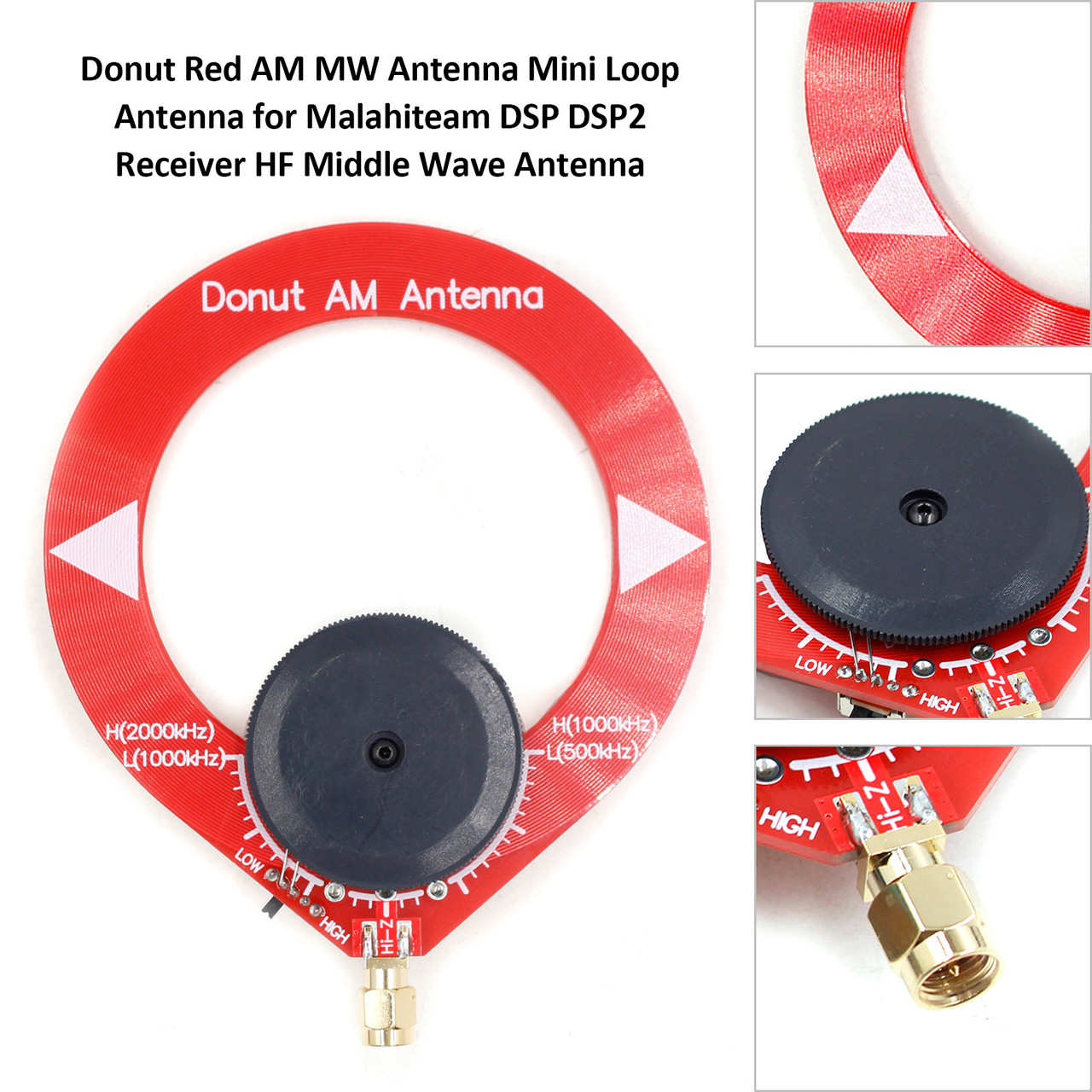 Donut Red AM MW HF Antenna Mini Loop Antenna for Malahiteam DSP