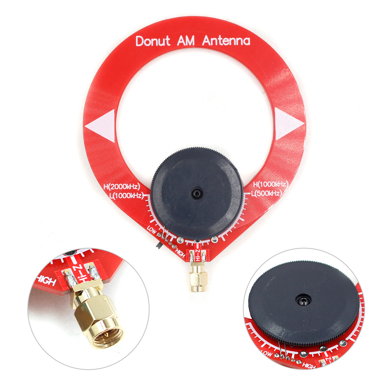 Donut Red AM MW HF Antenna Mini Loop Antenna for Malahiteam DSP DSP2 Receiver