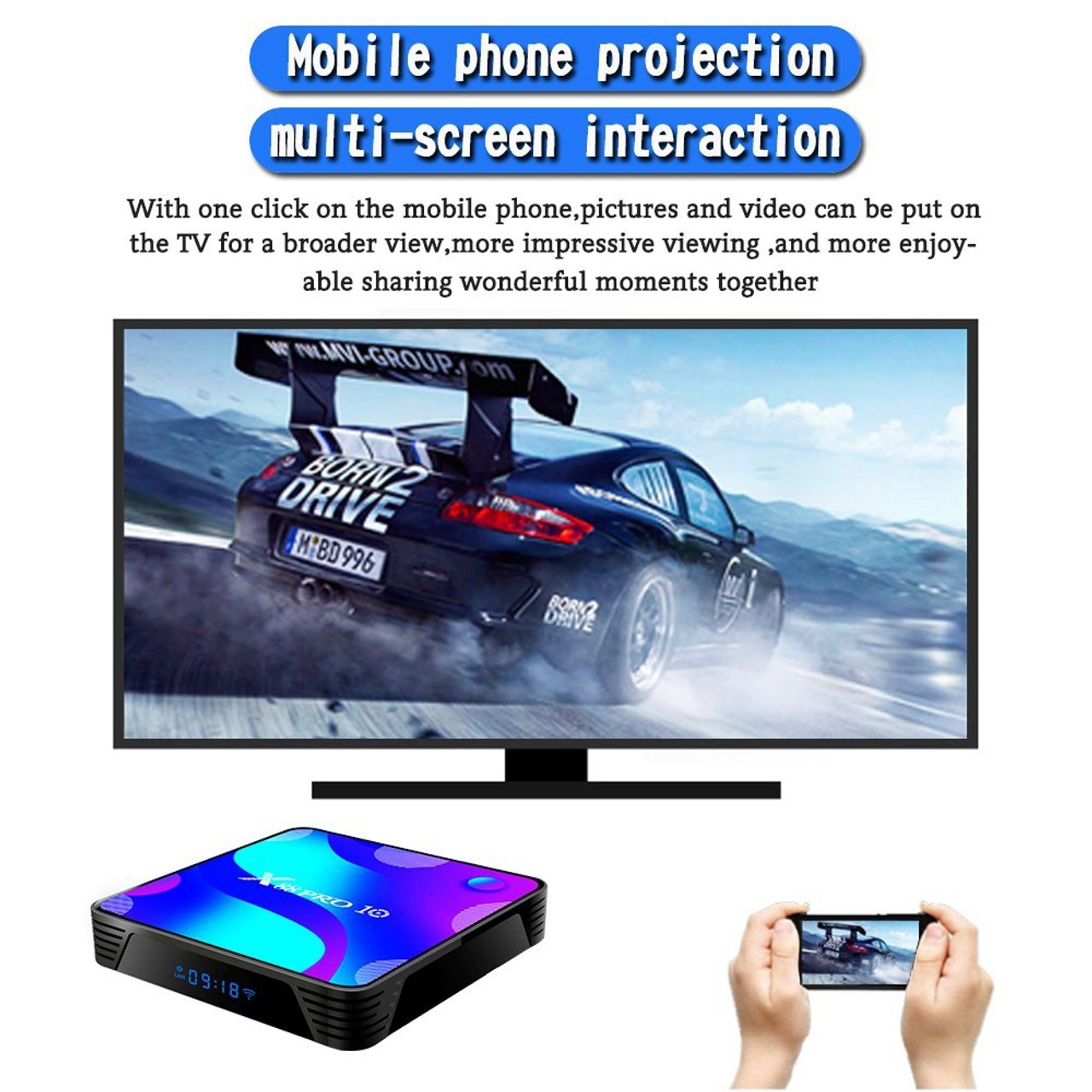 X88 Pro 10 Android 11.0 16G+2G Tv Box 4K Rk3318 Wifi Bt Media Player 100M