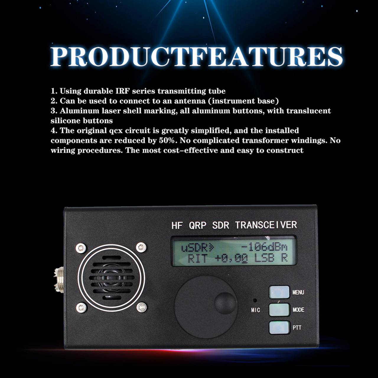 USDX USDR HF QRP SDR Transceiver SSB/CW Transceiver 8-Band 5W DSP
