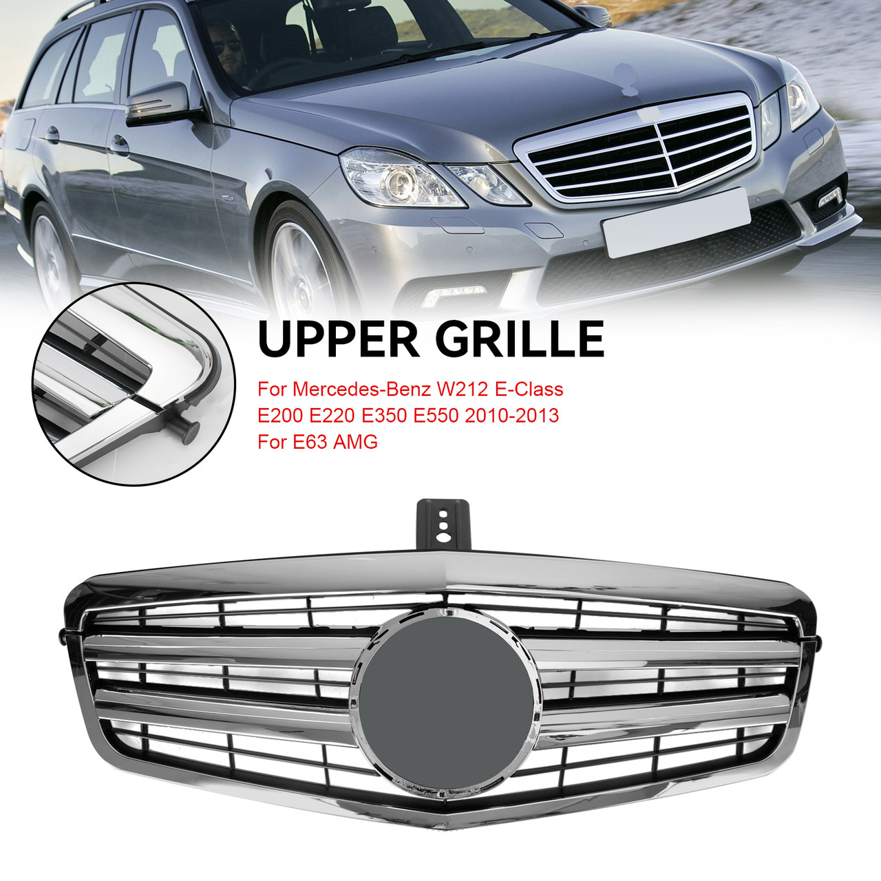 Front Bumper Grille Grill Fit Mercedes-Benz W212 E Class E350 E550