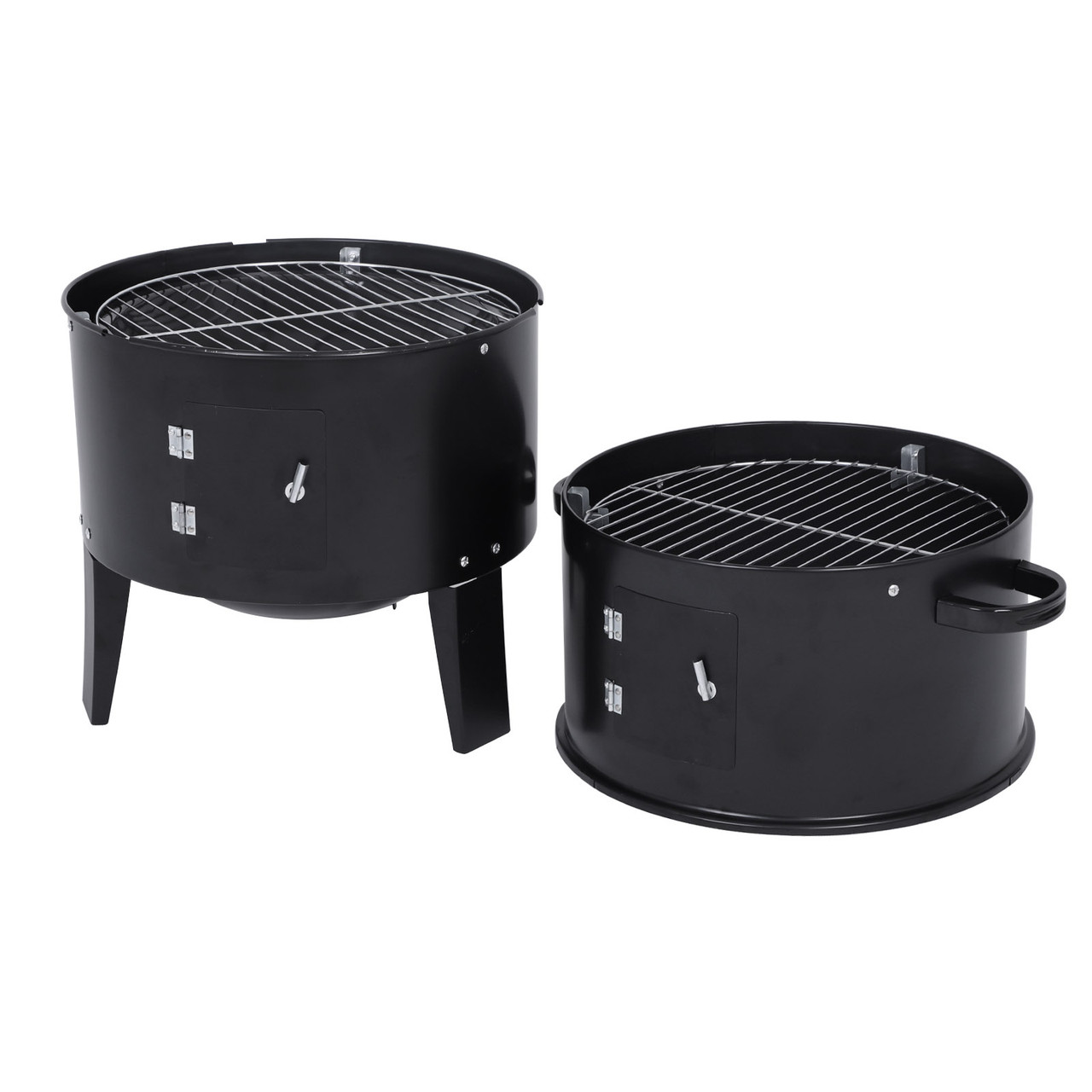 Detachable 3-in-1 Vertical Charcoal Smoker Portable BBQ Smoker Grill