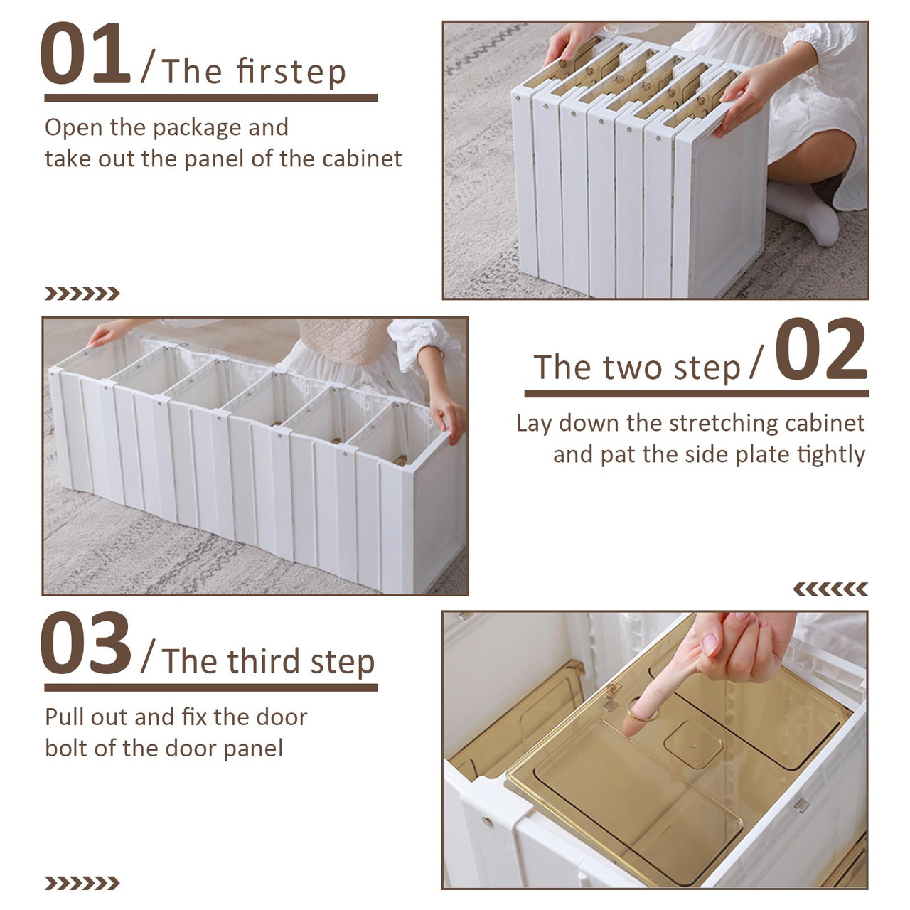 3 Pair No-Installation Shoe Storage Cabinet Drawer Box Plastic Frame Shoe Box
