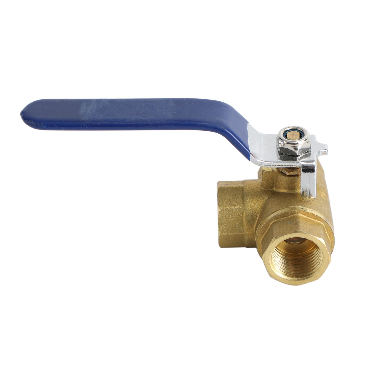 1/2" 3 Way Ball Valve Three T Port NPT Brass Female Type For Water Oil And Gas