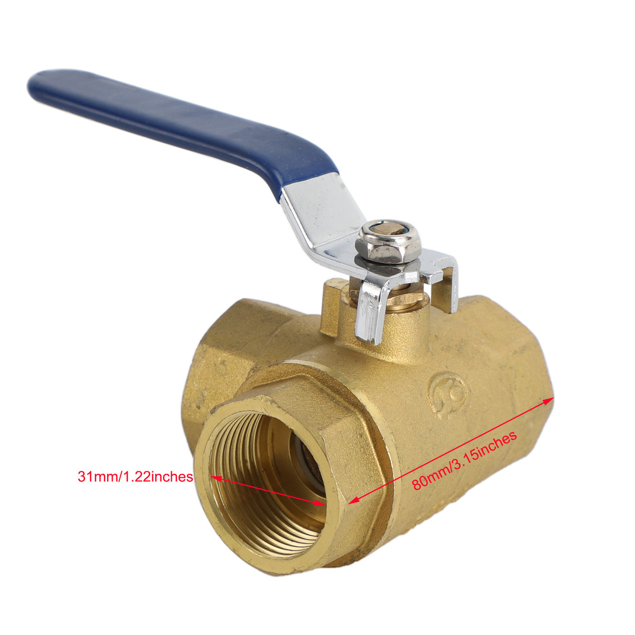 1" 3 Way Ball Valve Three T Port NPT Brass Female Type For Water Oil And Gas