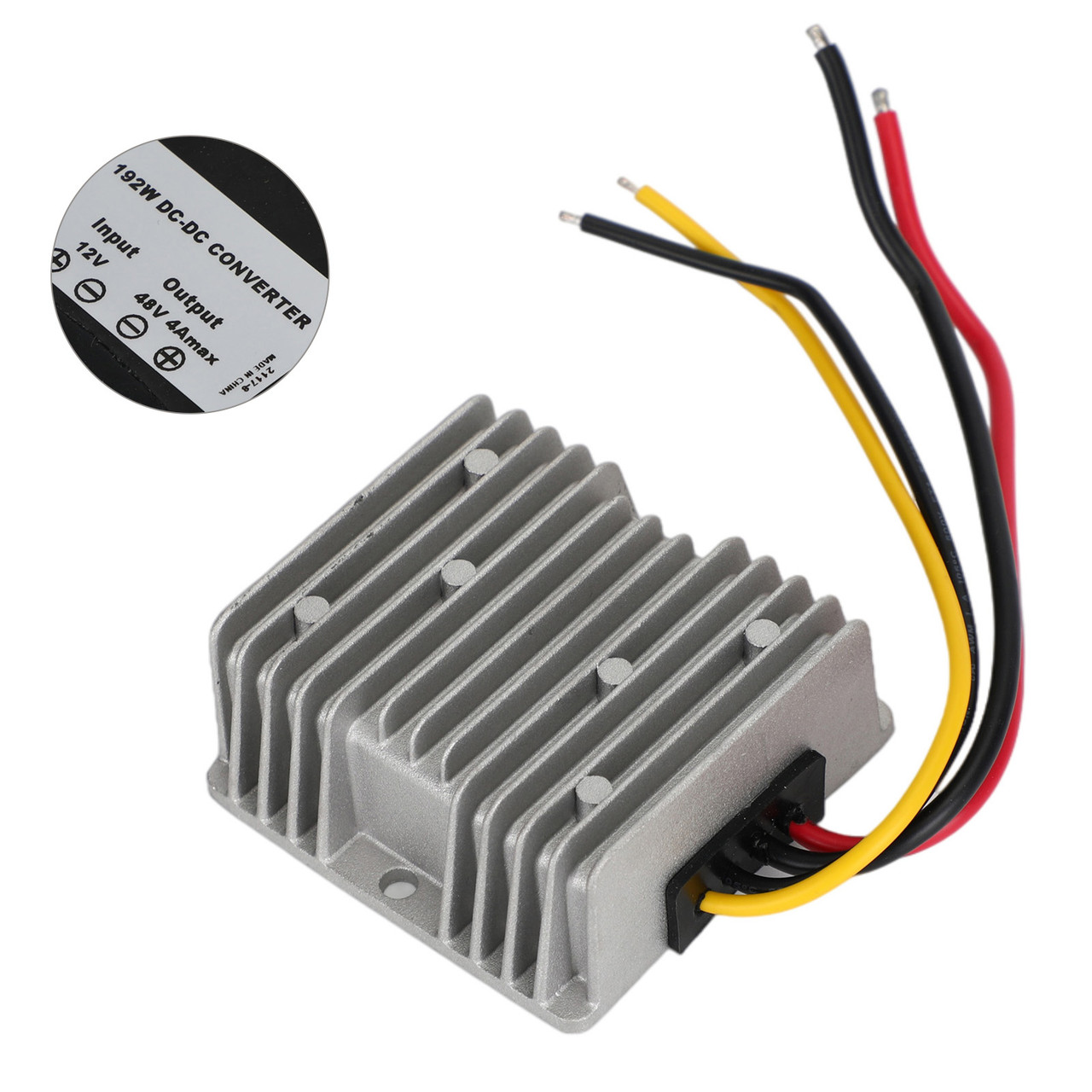 Waterproof DC/DC Converter Regulator 12V Step Up to 48V 4A 192W