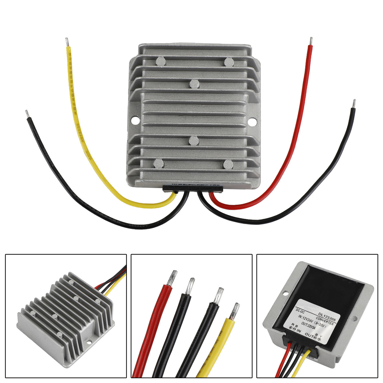 Waterproof DC/DC Converter Regulator 12V/24V Step Up to 32V 5A 160W