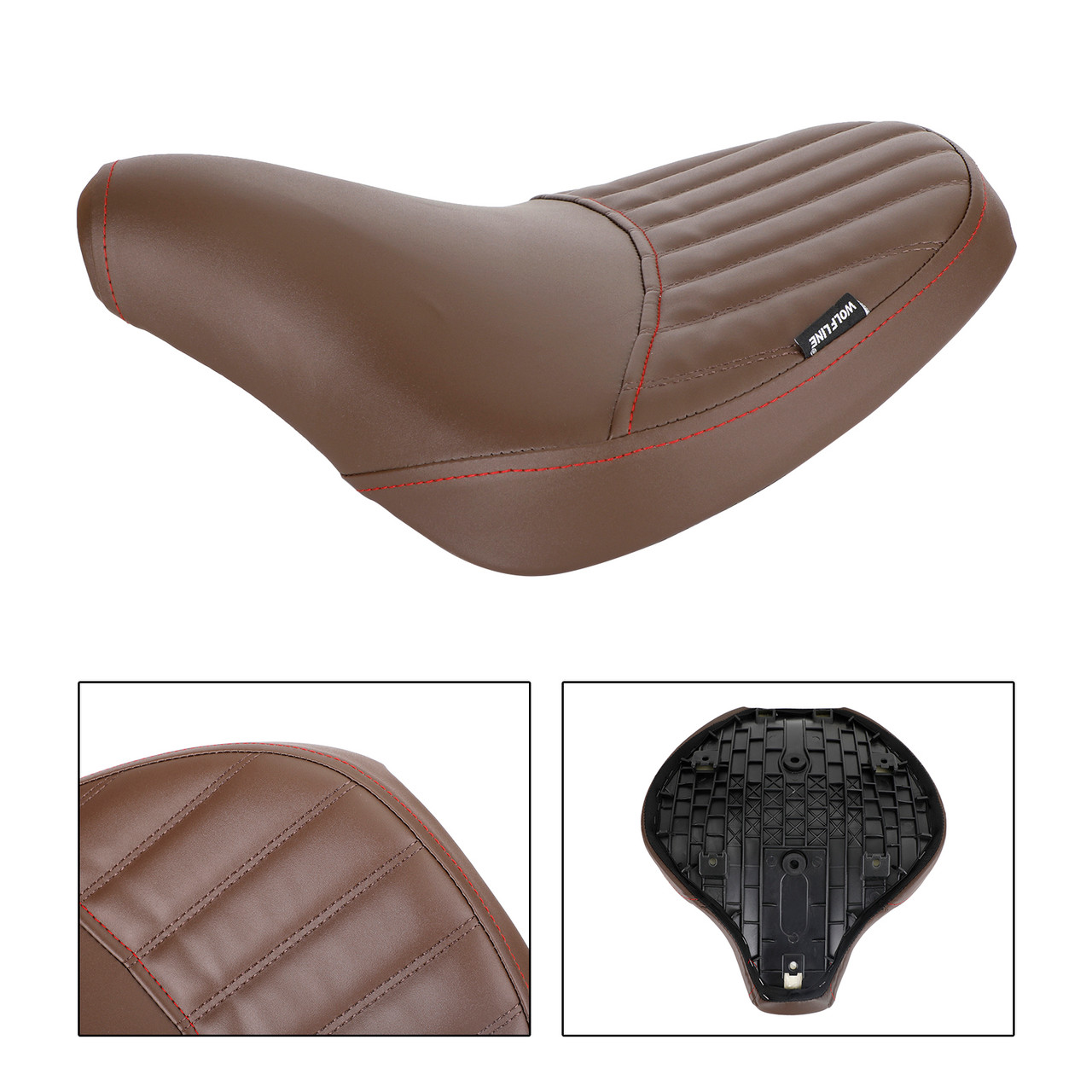 Front Raider Seat Driver Cushion Pu Brown Fit For Tr Bobber 17-22 2019 2020 2021