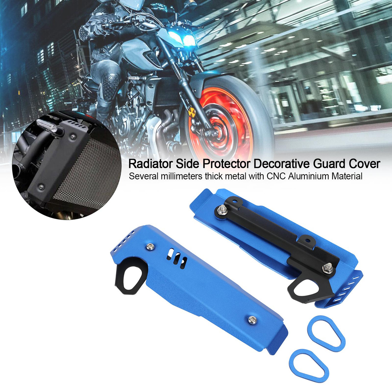 Radiator Side Protector Guard Cover For Yamaha MT-07 FZ-07 2021-2022 Blue