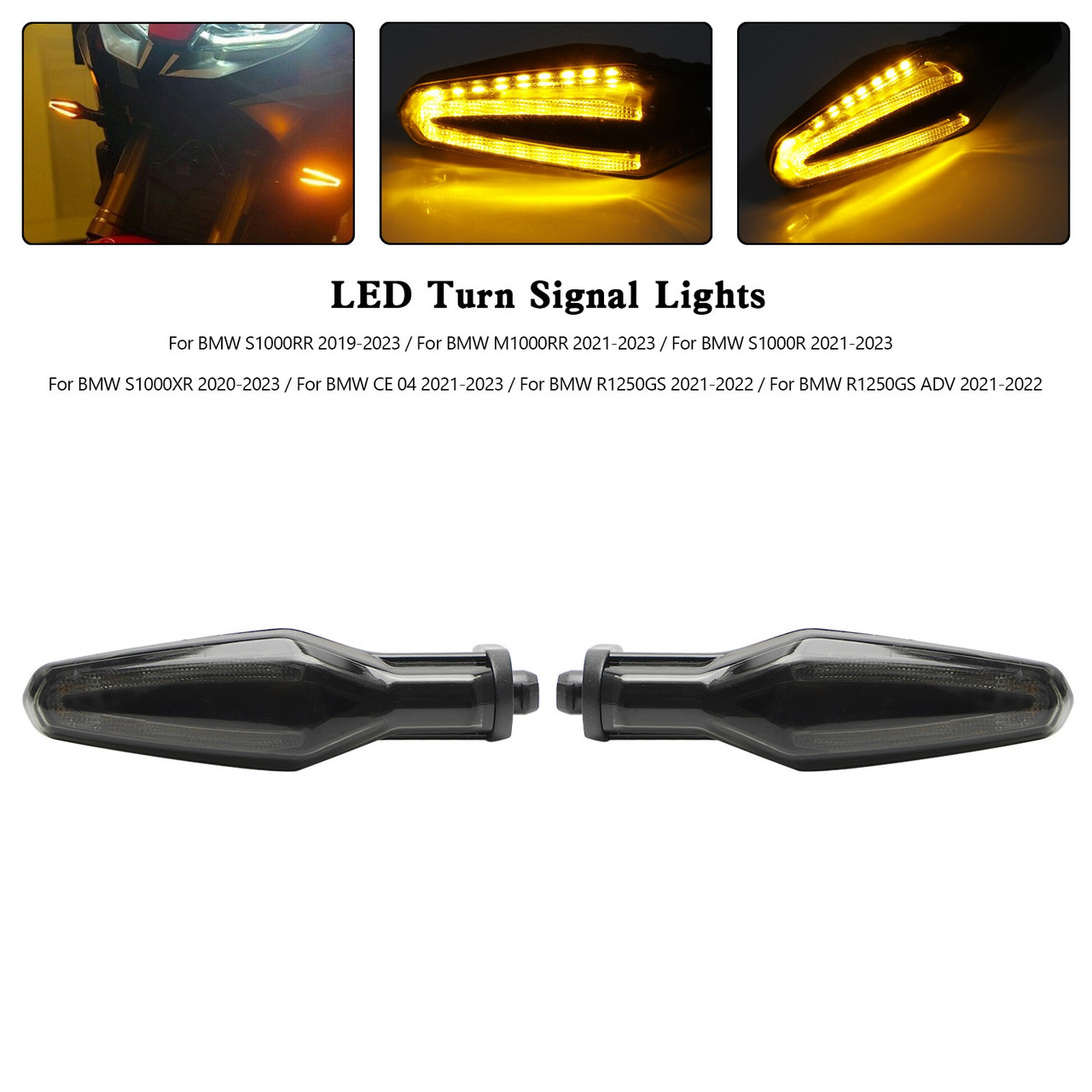 LED Turn Signal Lights For BMW S1000XR S1000R R1250GS ADV CE 04 2020-2023