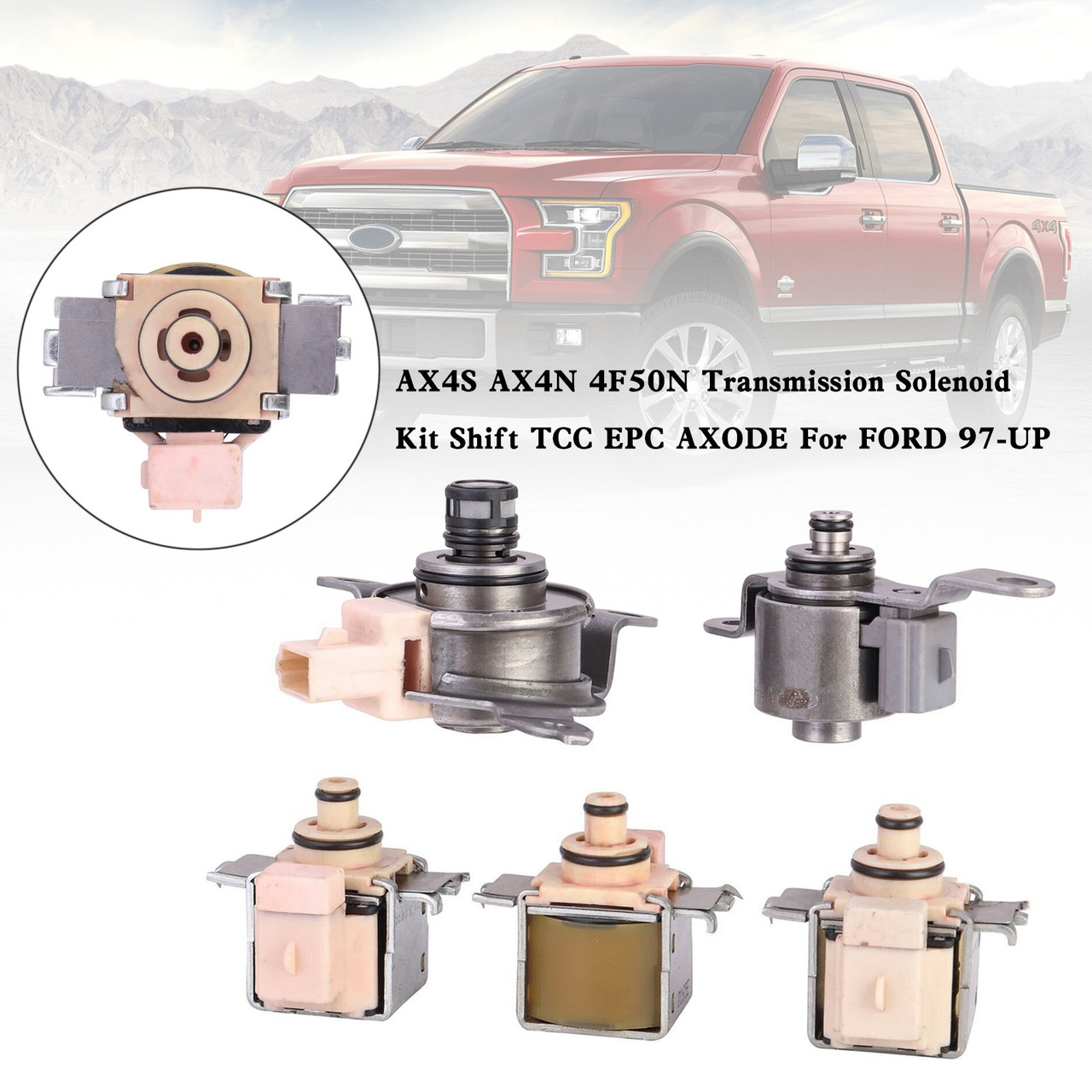 AX4S AX4N 4F50N Transmission Solenoid Kit Shift TCC EPC AXODE For FORD 97-UP