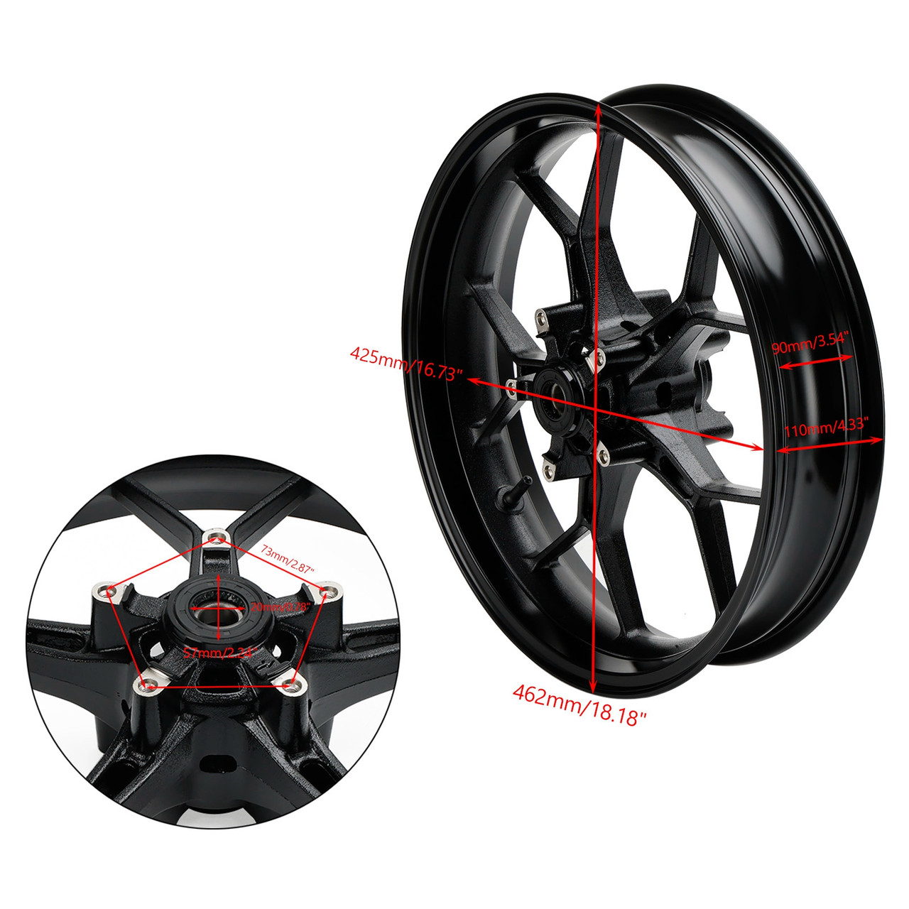 Black Front Wheel Rim For Honda CB CBR 650 R CB650R CBR650R 2019 - 2023 22 21 20
