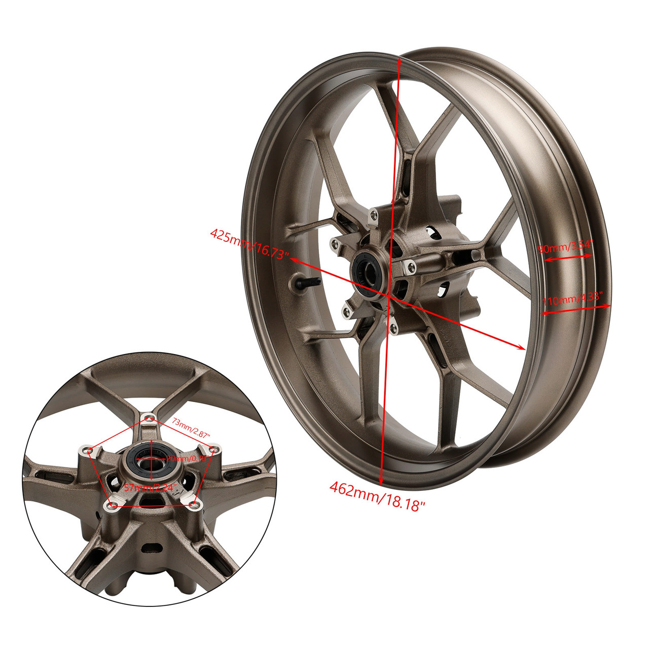 Gunmetal Front Wheel Rim For Honda CB CBR 650 R CB650R CBR650R