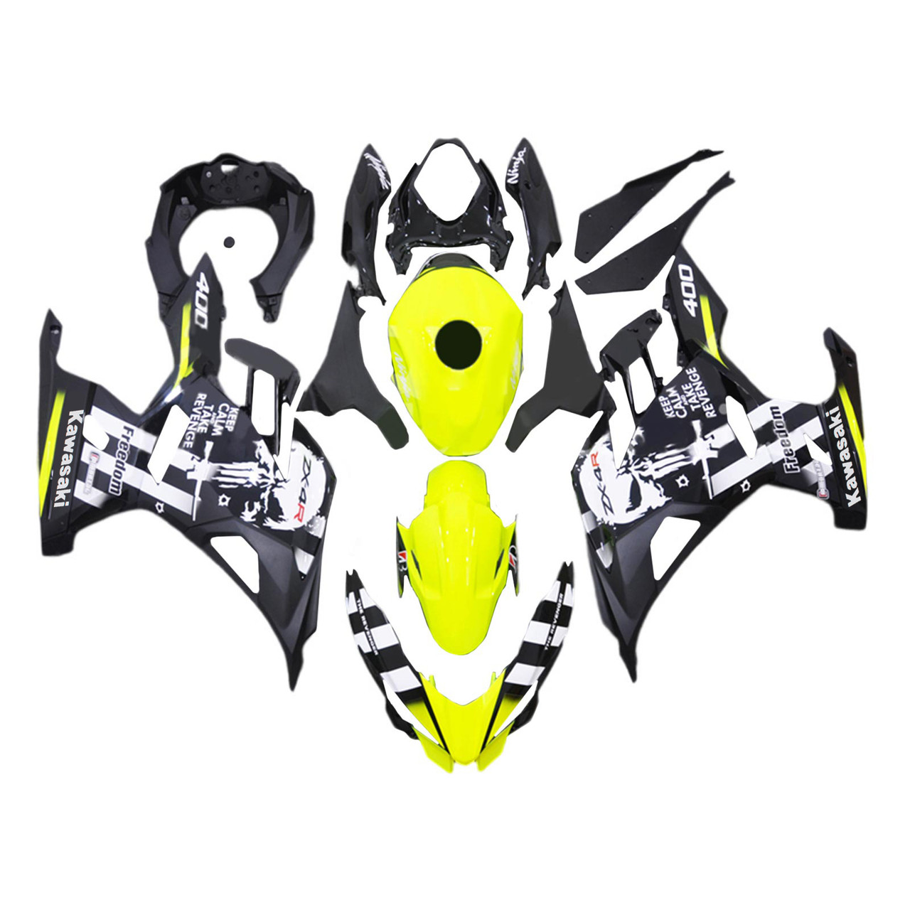 2018-2023 Kawasaki EX400/Ninja400 Amotopart Fairing Kit Generic #136