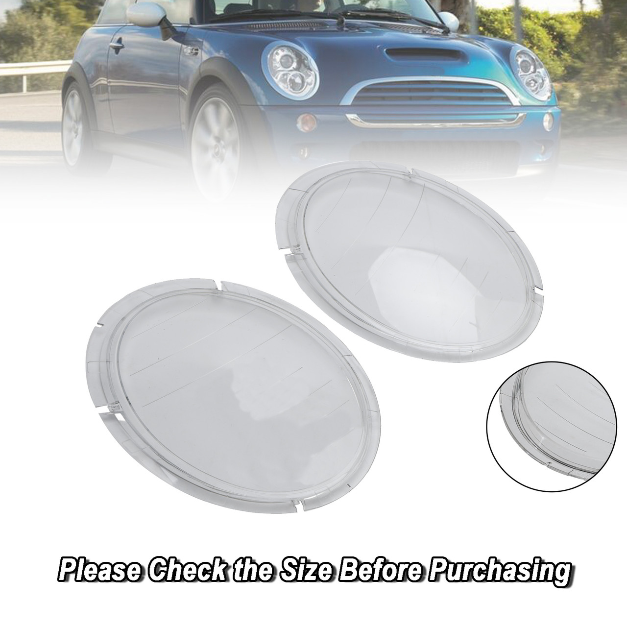 Left +Right Headlight Lens Plastic Cover Shell 63126911701 02 For Mini Cooper R50 R53