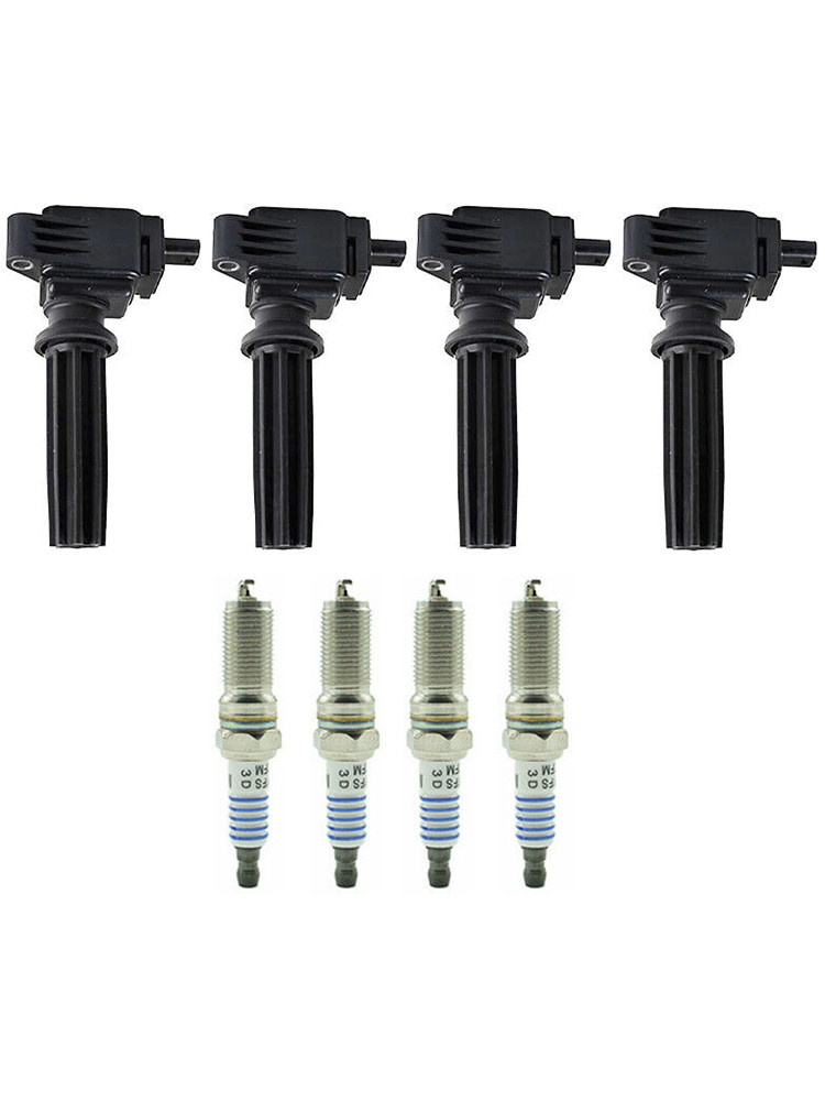 4X Ignition Coils+Spark Plugs UF670 For Ford Fusion Focus Taurus