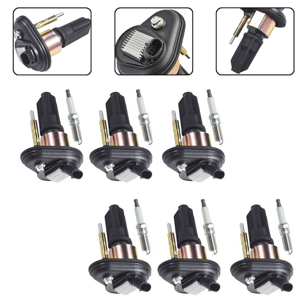 6X Ignition Coils +Spark Plugs UF303 For Chevrolet Trailblazer EXT 4.2L 2002-2005