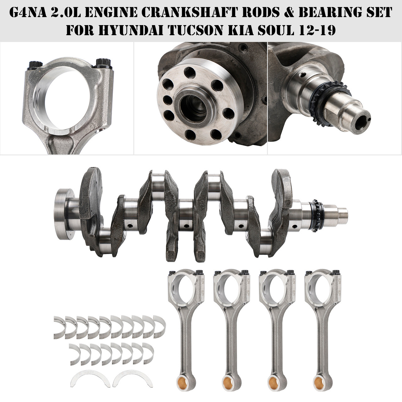 G4NA 2.0L Engine Crankshaft Rods & Bearing Set For Hyundai Tucson