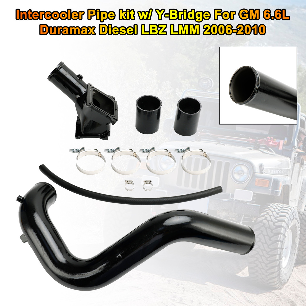 Intercooler Pipe kit w/ Y-Bridge For GM 6.6L Duramax Diesel LBZ LMM 2006-2010