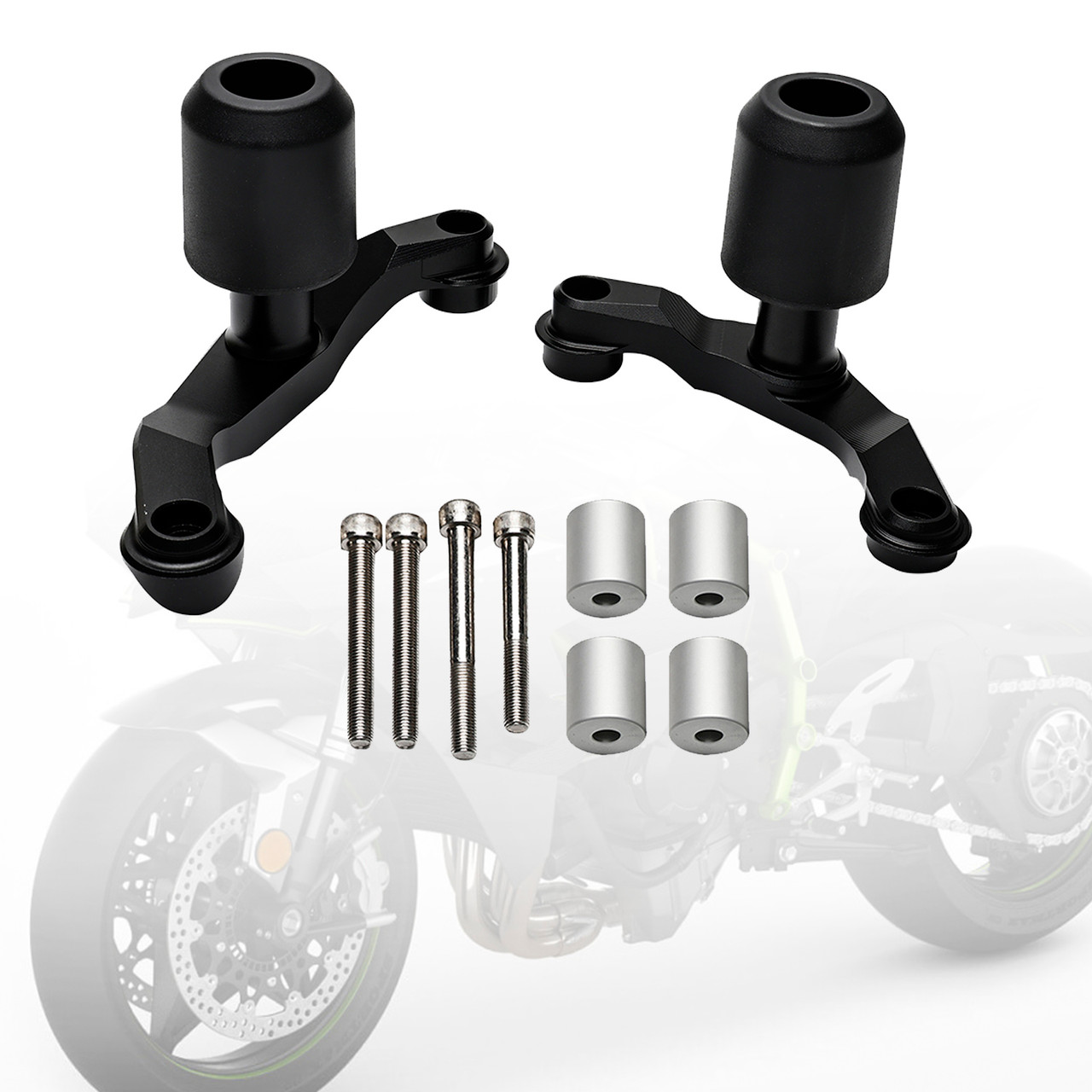 Aluminum Frame Crash Sliders Protection Black Fit For Kawasaki Zh2 20-23 2021