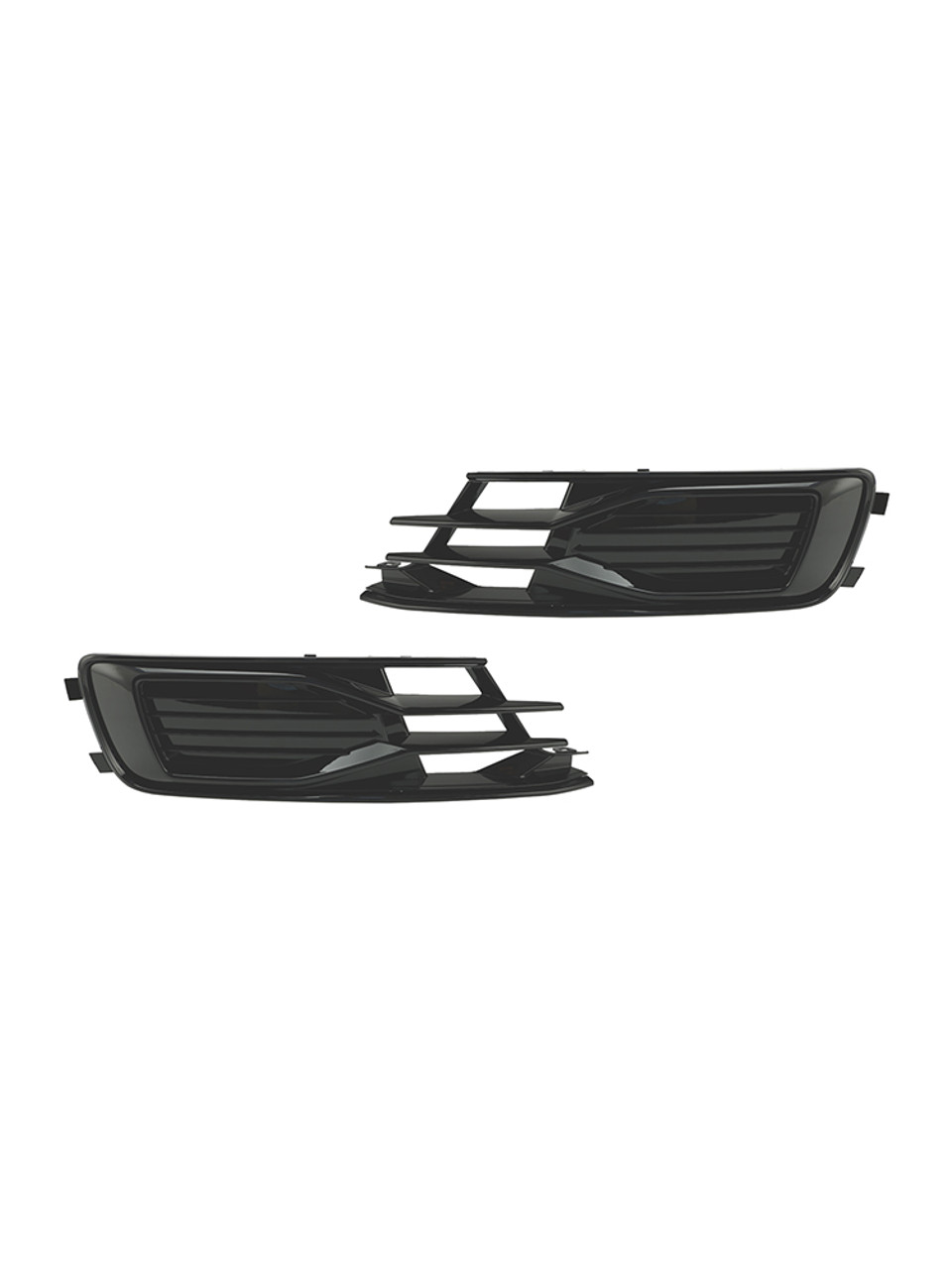 2PCS Front Bumper Foglight Cover Grill Grille Fit Audi A6 C7 2014-2018 Black