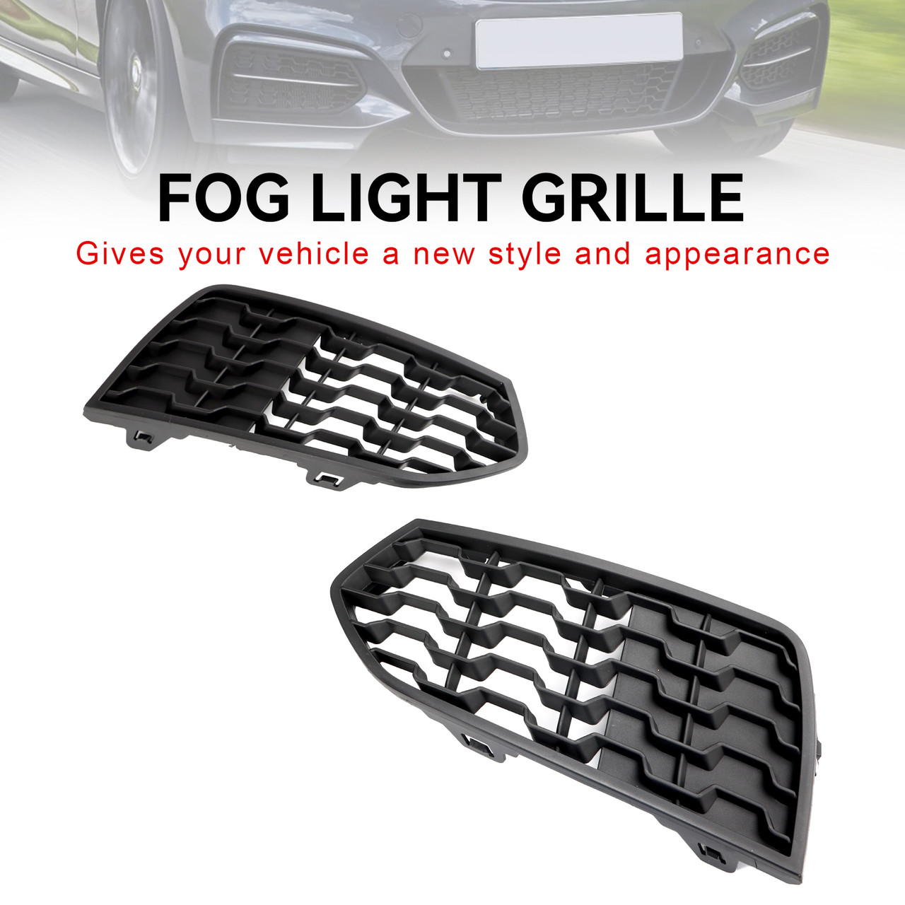 2PCS Front Bumper M Fog Light Grilles Grill Fit BMW F22 F23 2012-2017