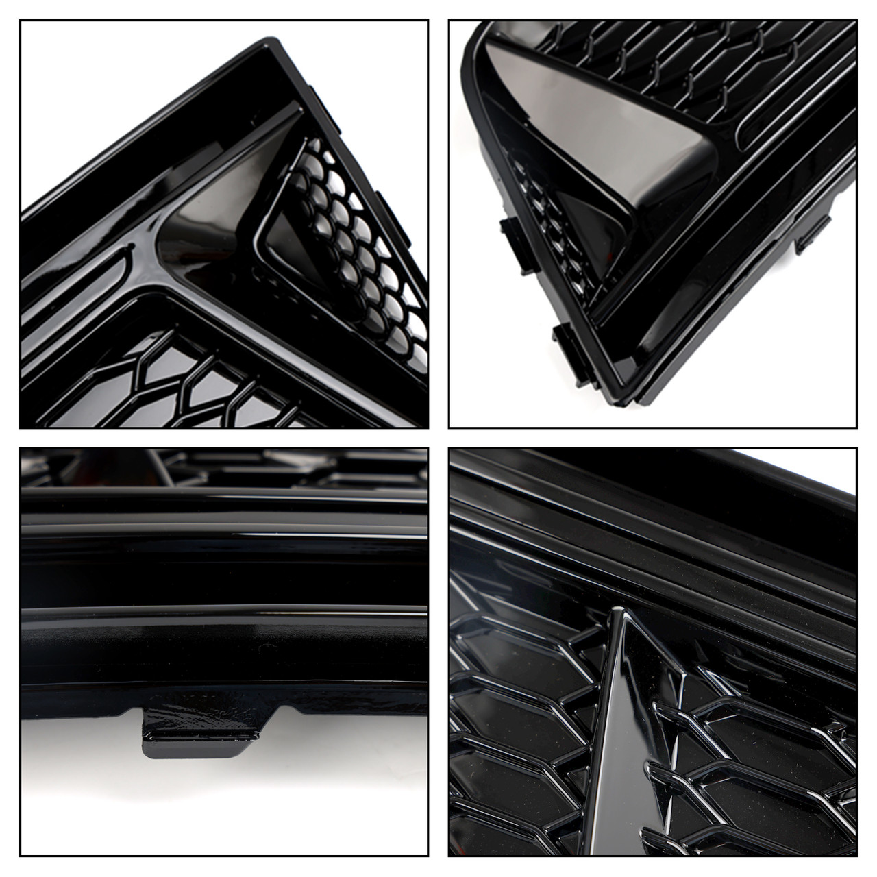 Front Fog Light Grill Lower Bumper Grille Chrome Fit AUDI A4 B9 2016-2018