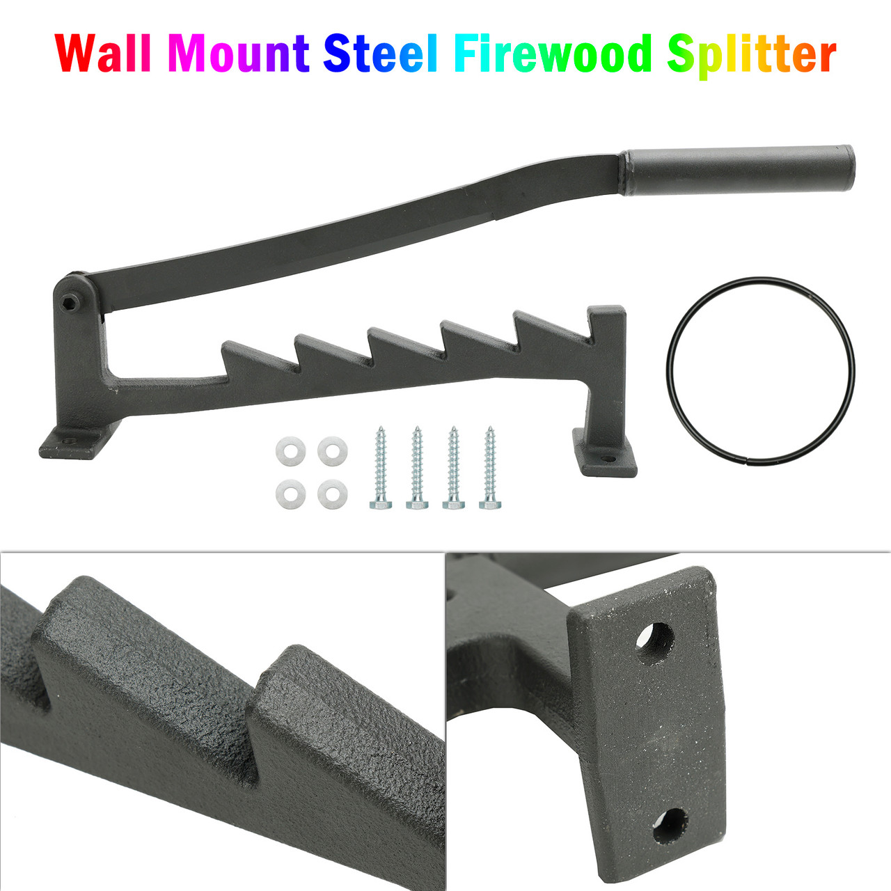 Wall Mount Steel Firewood Splitter Kindling Wood Cracker Cutting Tool for Home