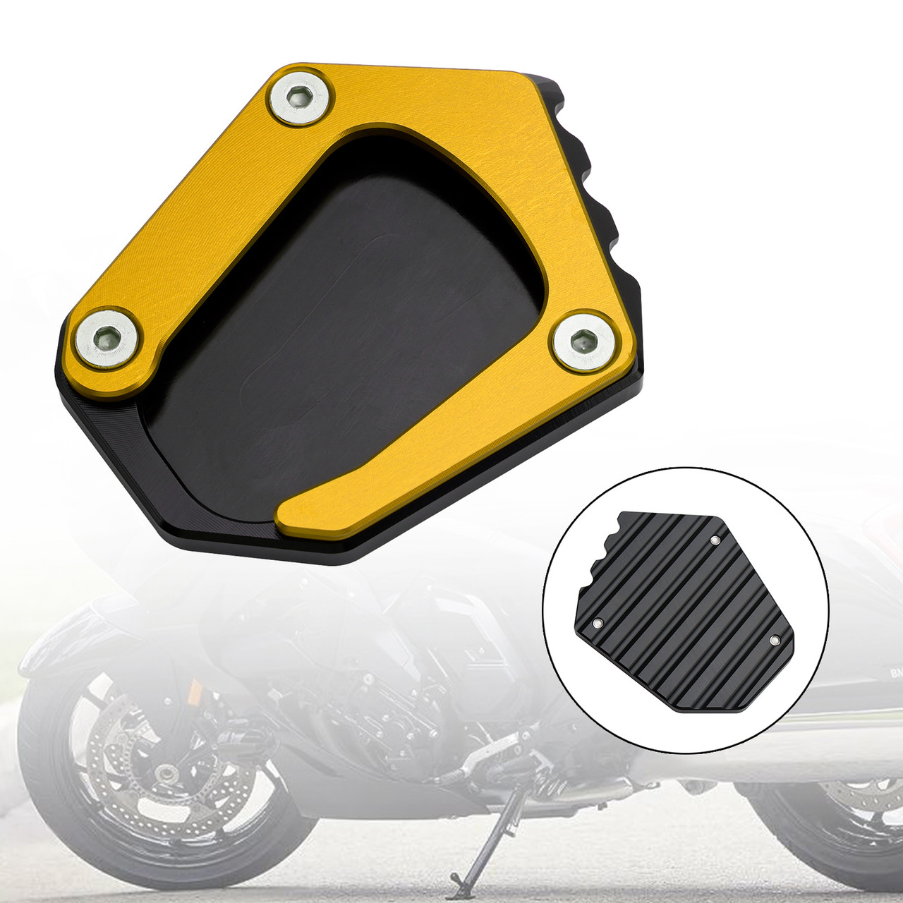 Kickstand Enlarge Plate Pad fit for BMW K1600 2016-2022 Gold