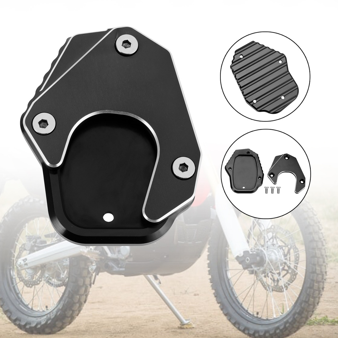 Kickstand Enlarge Plate Pad fit for Honda CRF250L 2017-2020 BLK