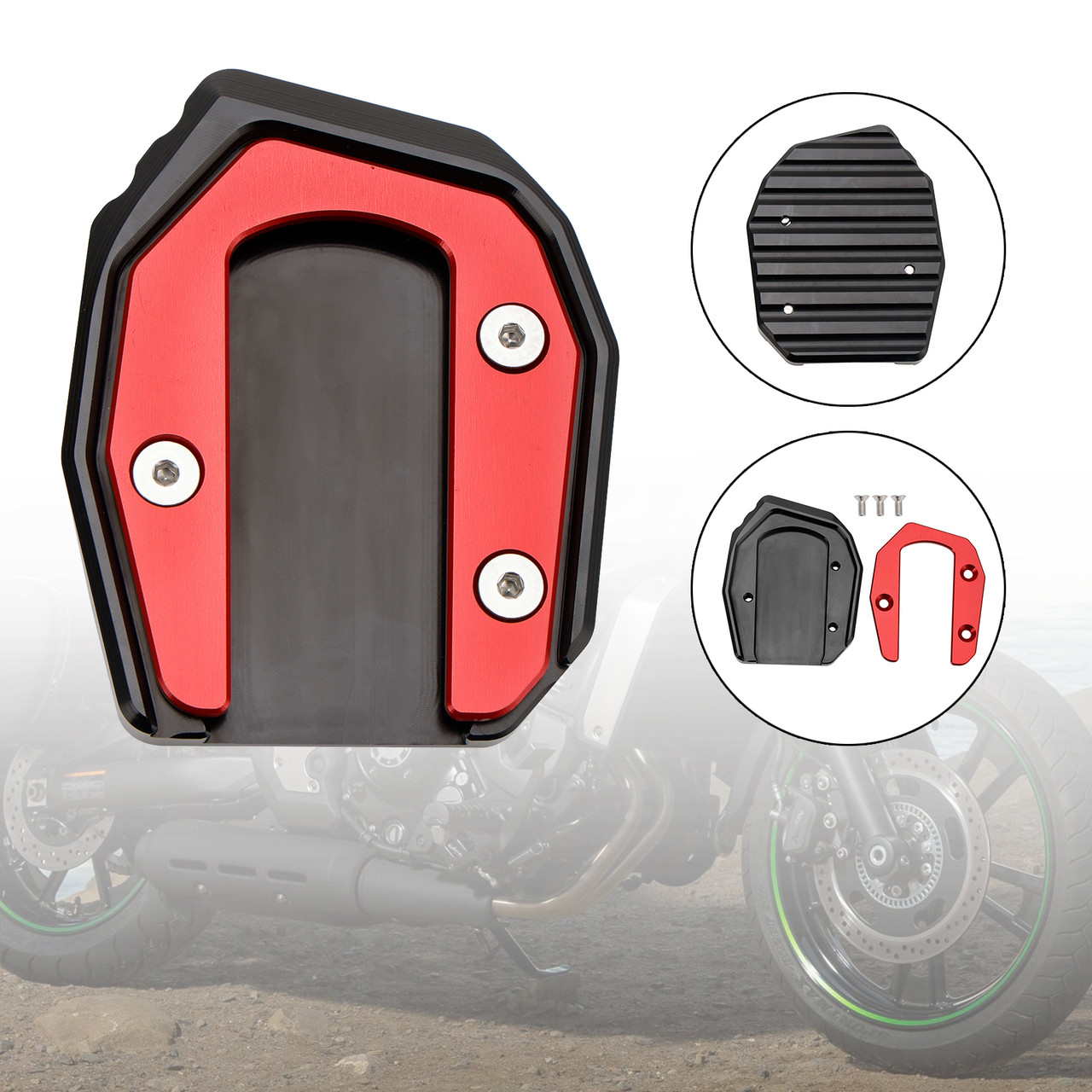 Kickstand Enlarge Plate Pad fit for Kawasaki Vulcan S 650 VN650 2015-2021 RED